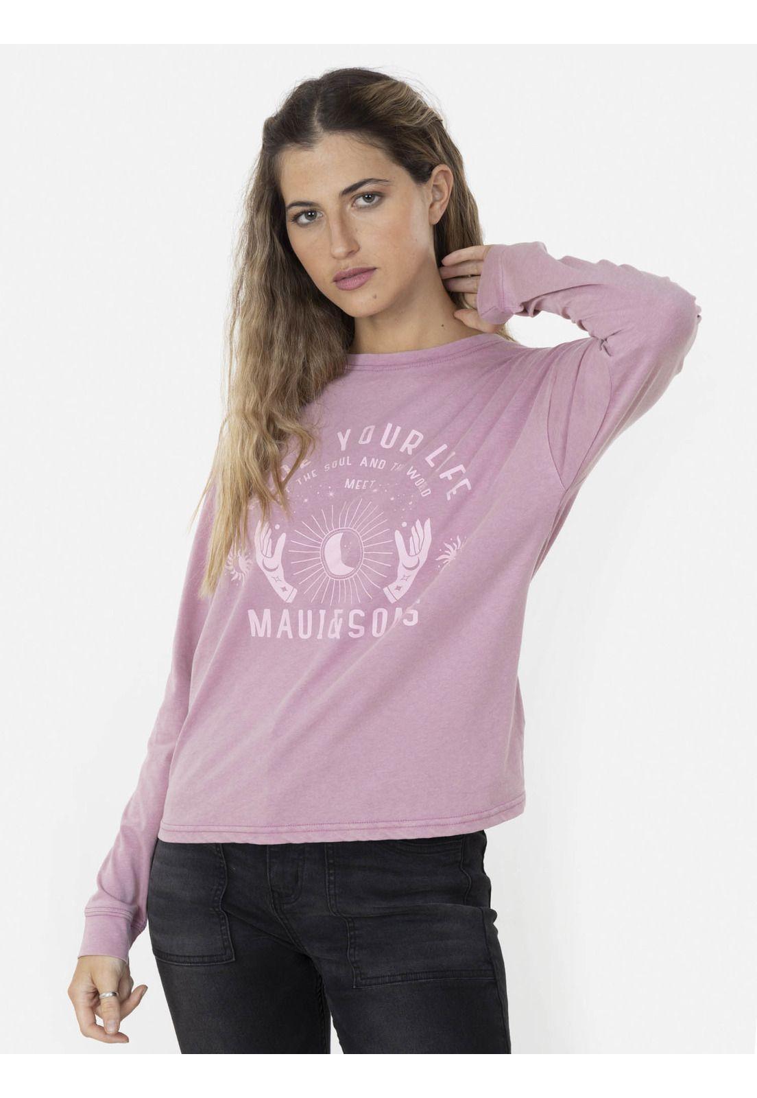 Polera HANDS AT THE SUN Mujer Rosado Maui and Sons-0