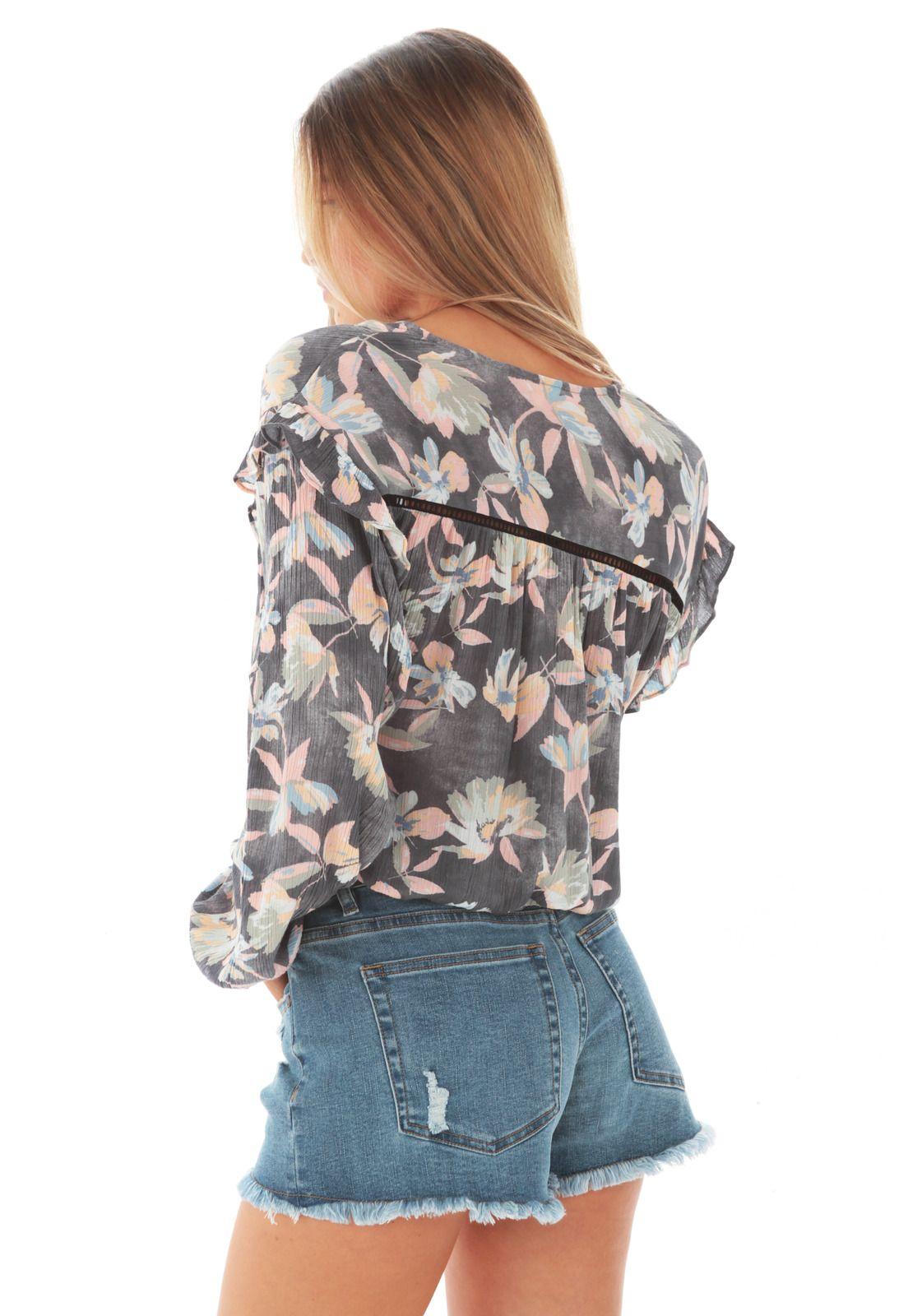 Blusa M/L Mujer 5C692-WV21 Gris-1