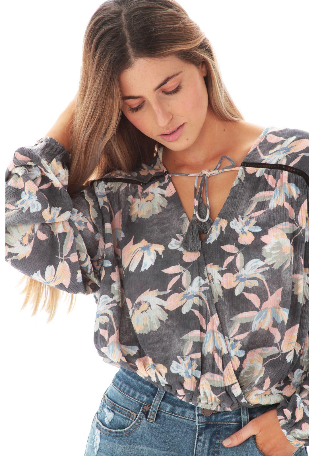 Blusa M/L Mujer 5C692-WV21 Gris-2