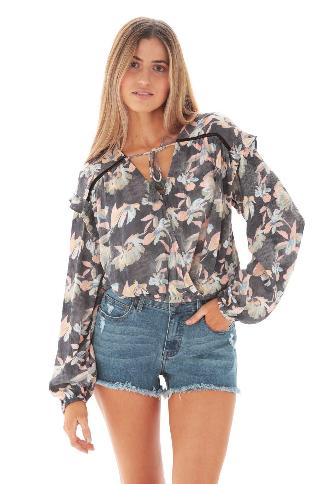 Blusa M/L Mujer 5C692-WV21 Gris-3