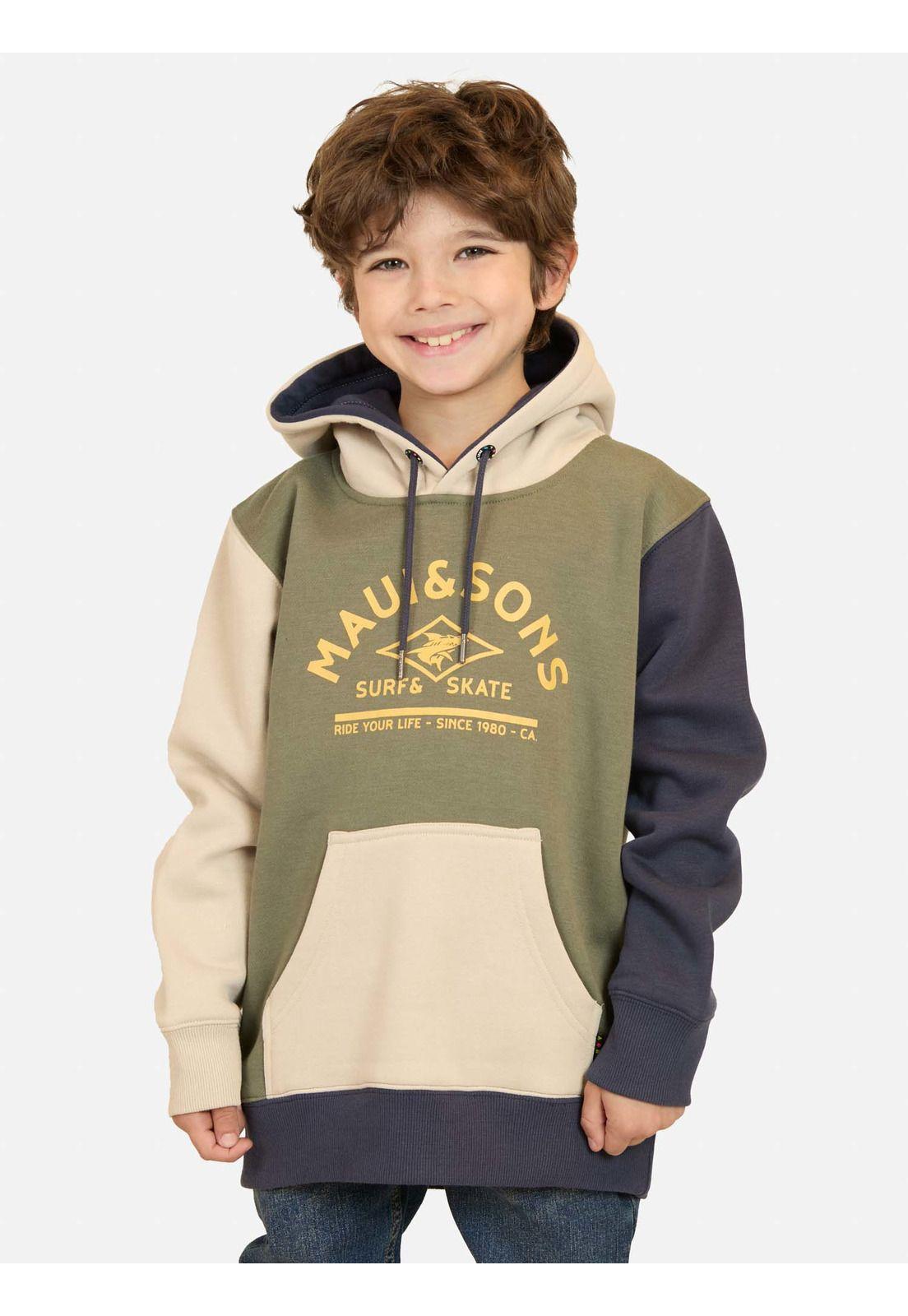 Poleron Canguro Dino Verde Infantil Maui And Sons-0