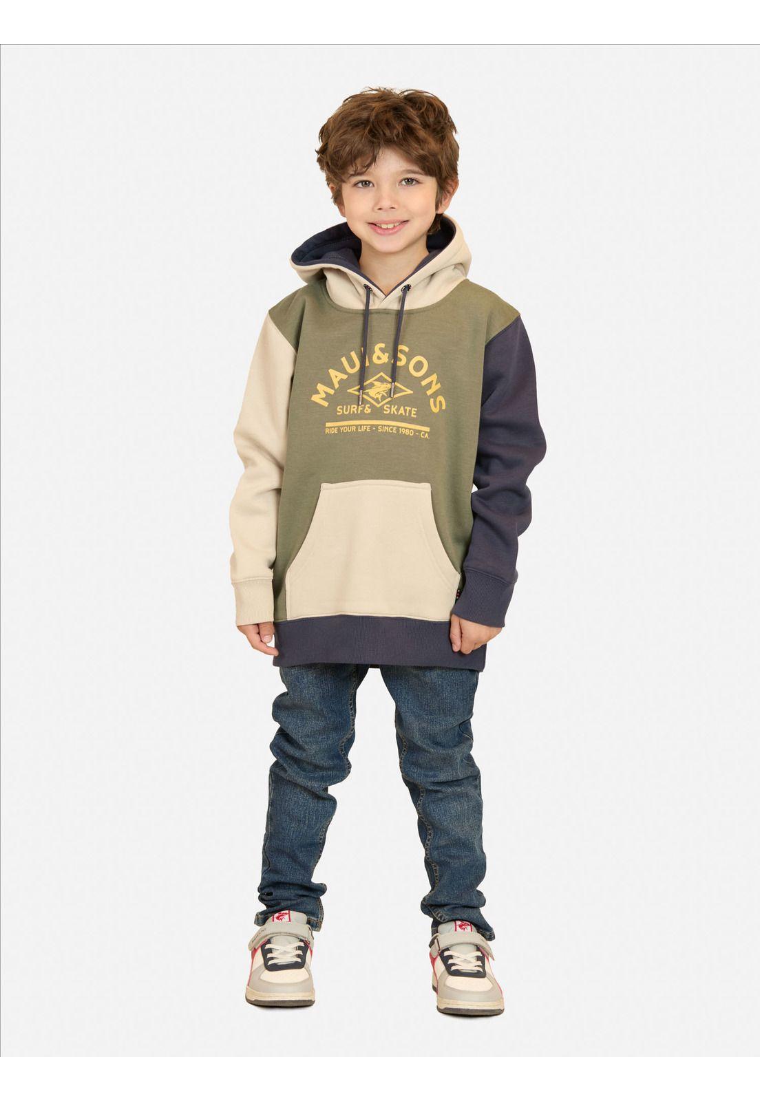 Poleron Canguro Dino Verde Infantil Maui And Sons-3