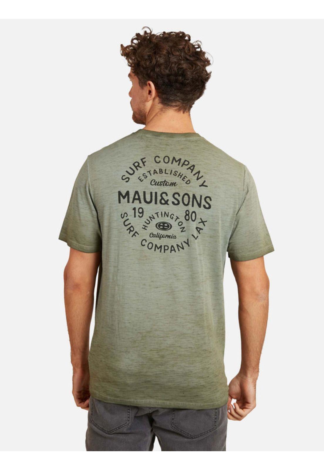 Polera Custom Surf Tee Hombre Verde Maui And Sons-1
