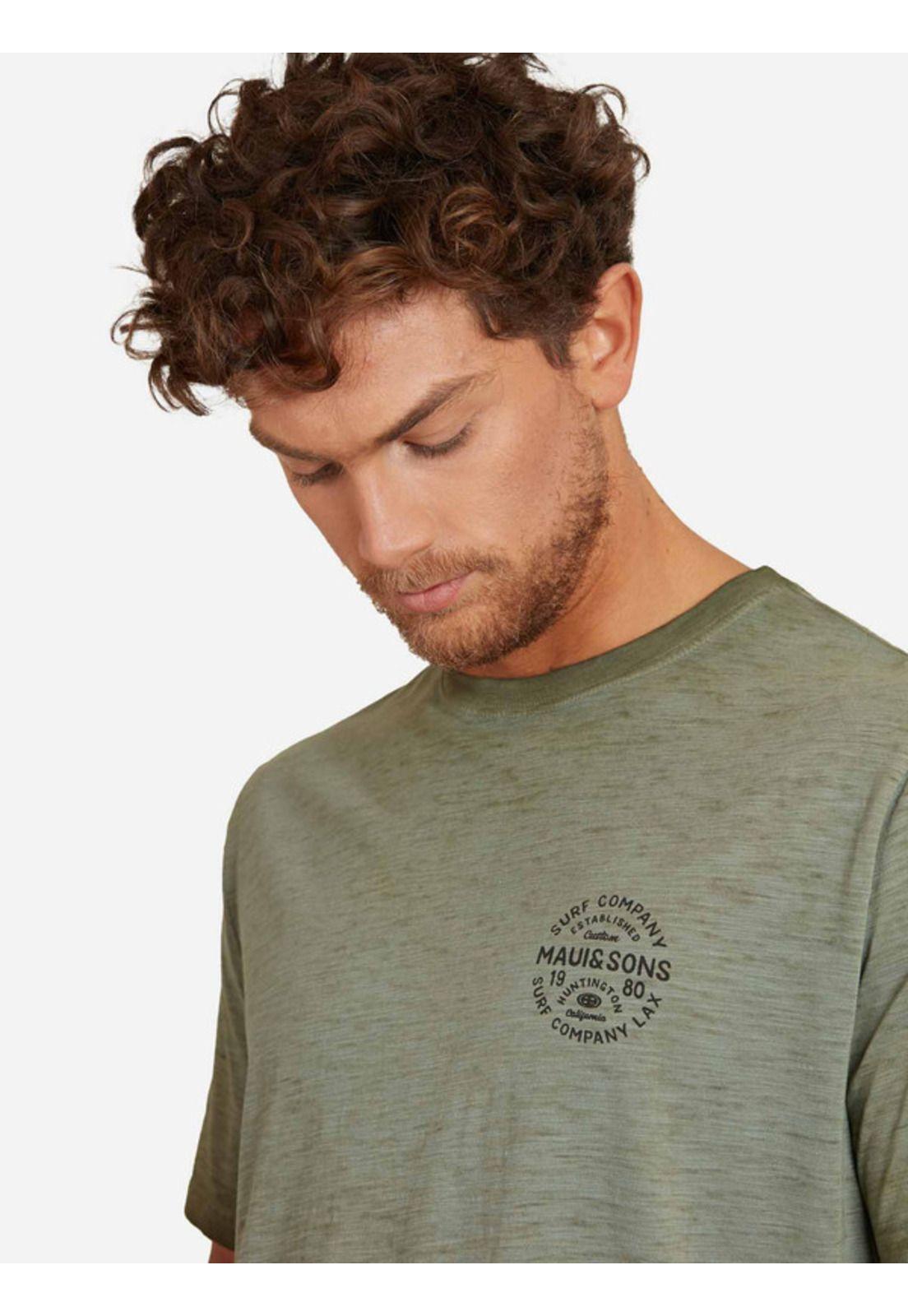 Polera Custom Surf Tee Hombre Verde Maui And Sons-2