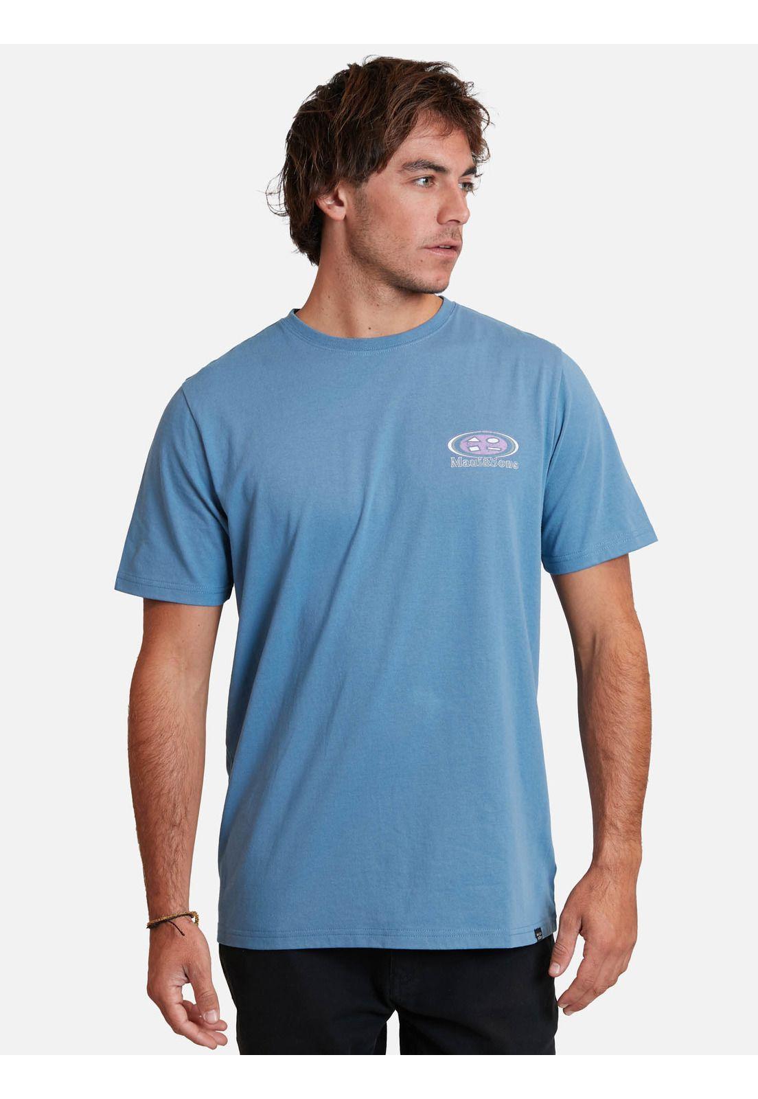 Polera retro logo tees Celeste Hombre Maui And Sons-0