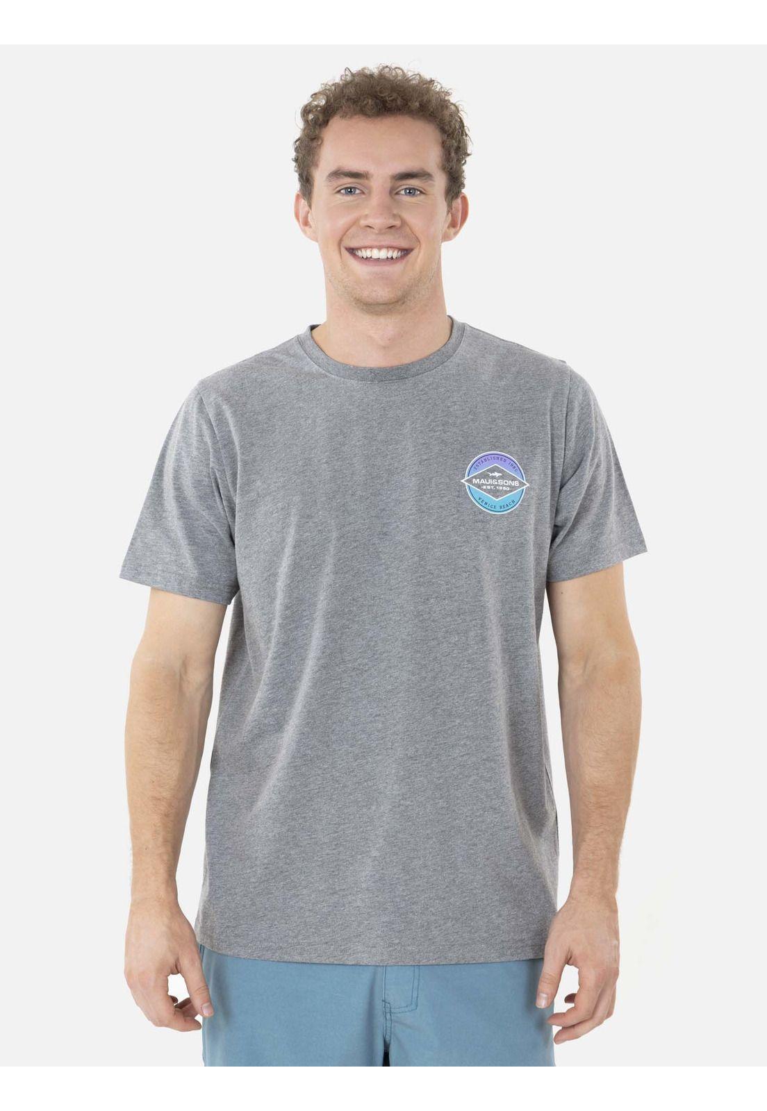 Polera SHIELD 1980 Hombre Gris Maui and Sons-0