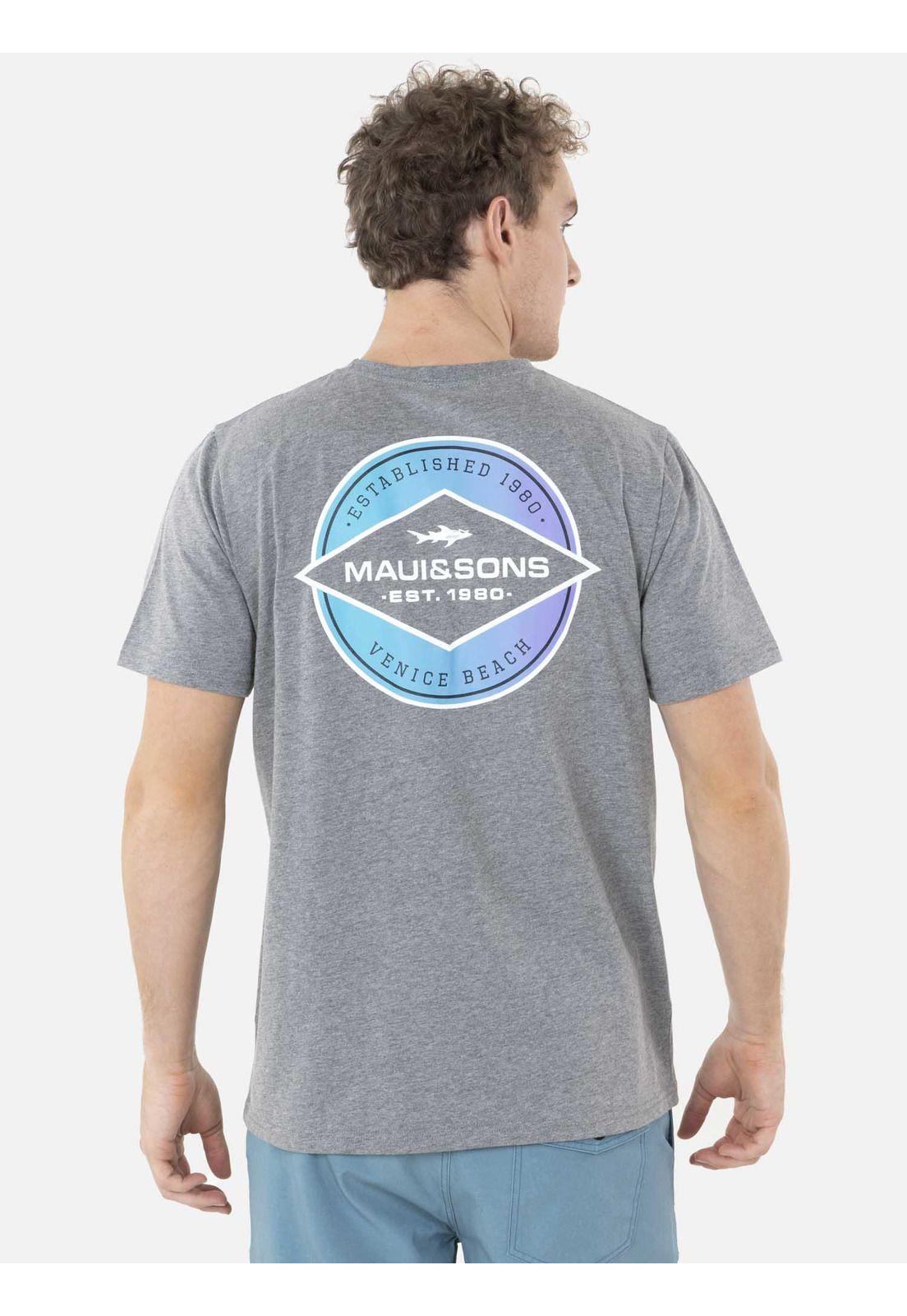 Polera SHIELD 1980 Hombre Gris Maui and Sons-1