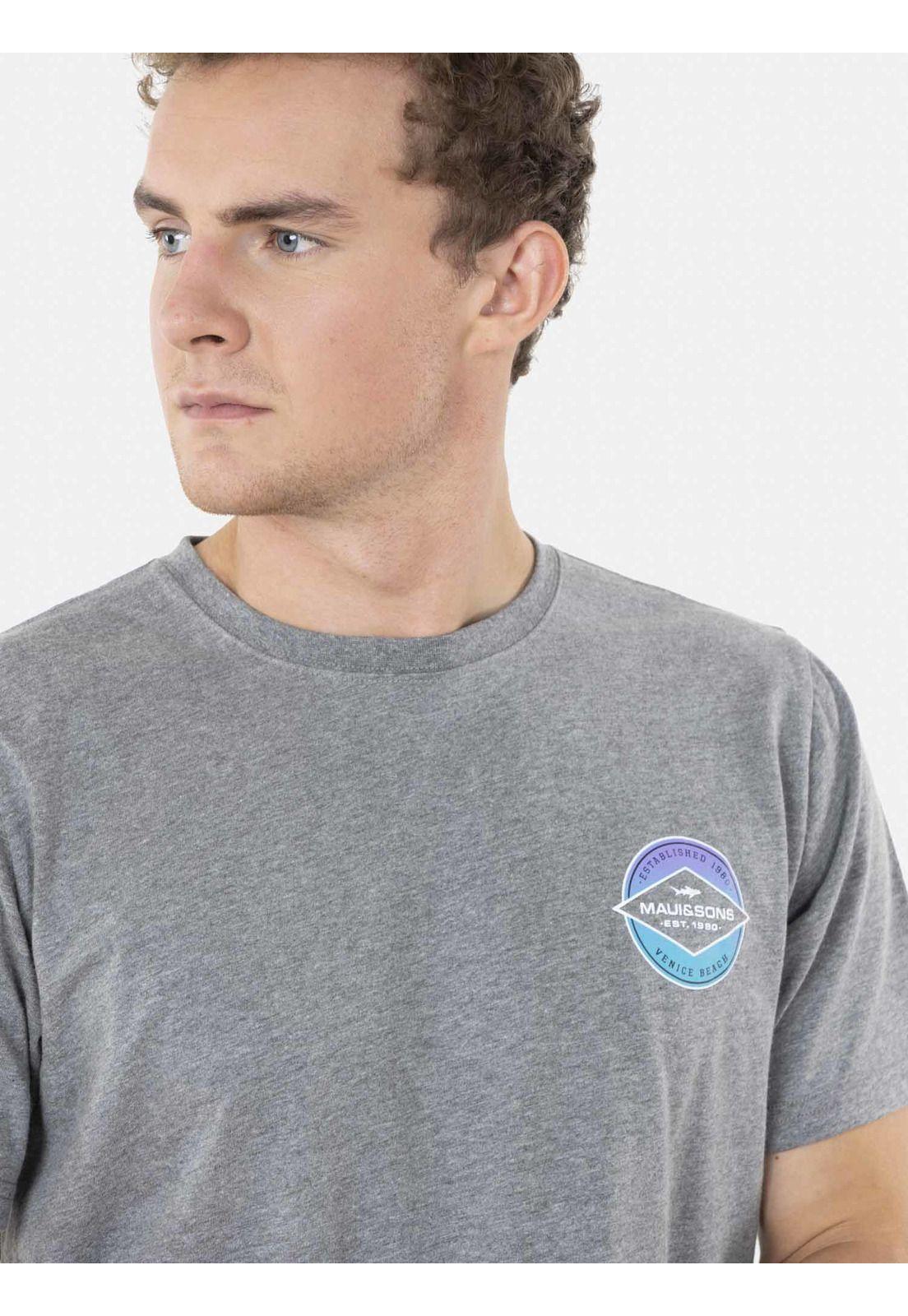 Polera SHIELD 1980 Hombre Gris Maui and Sons-2