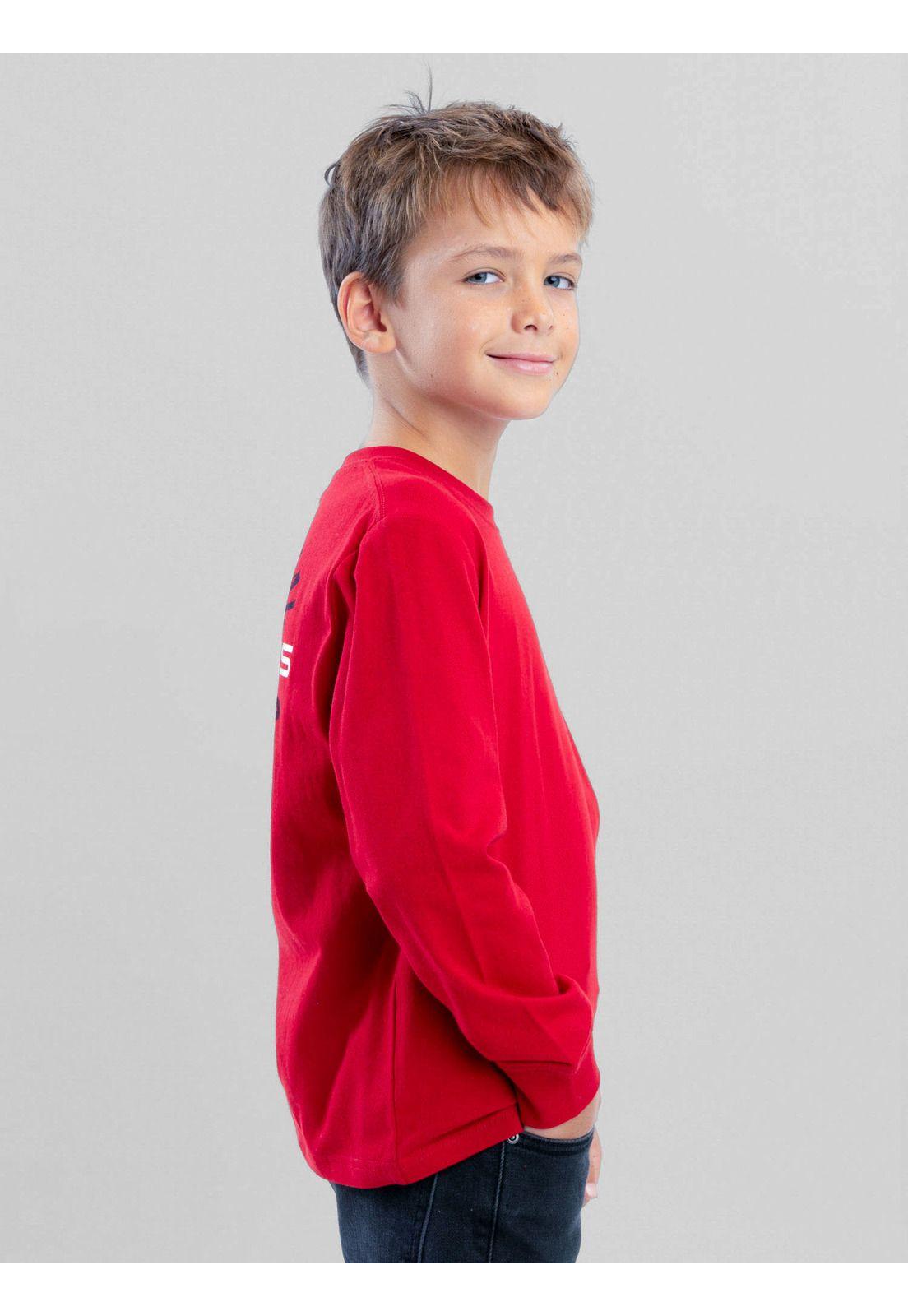 Polera ML Badge Rojo Infantil Maui And Sons-1