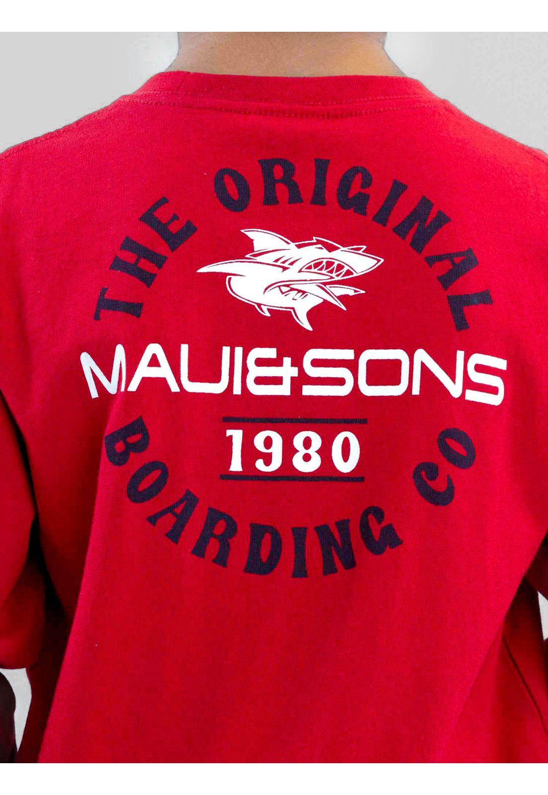 Polera ML Badge Rojo Infantil Maui And Sons-3