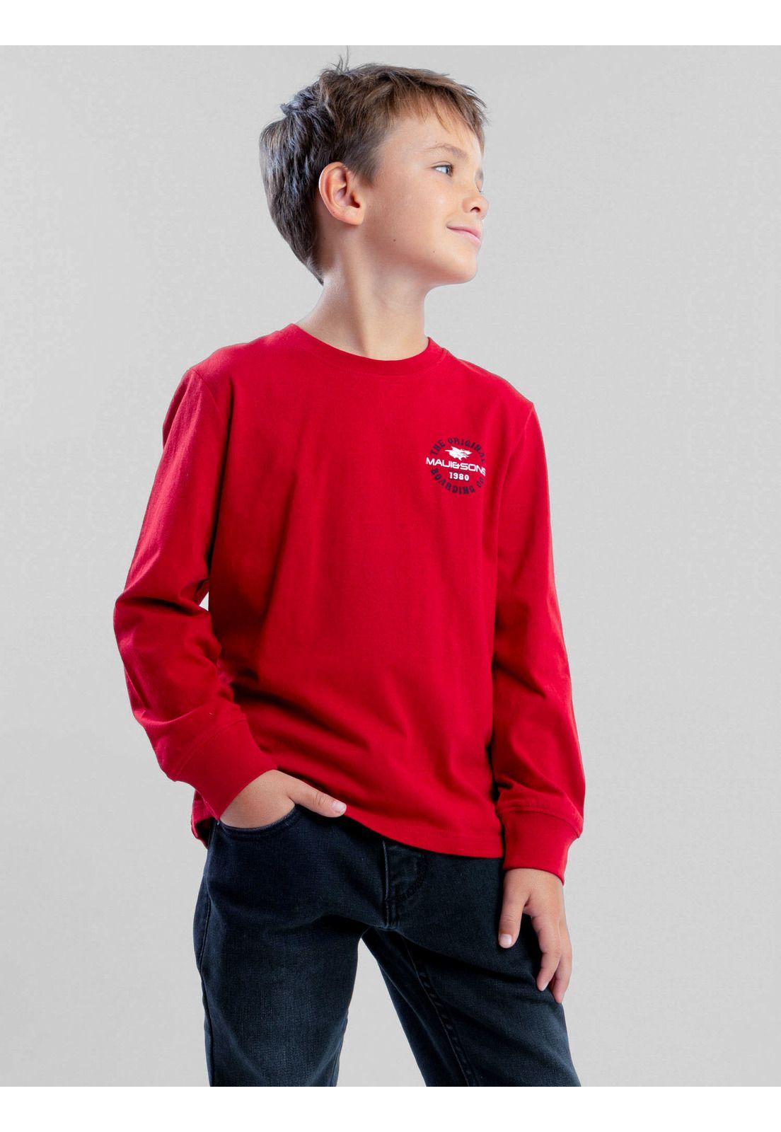Polera ML Badge Rojo Infantil Maui And Sons-4