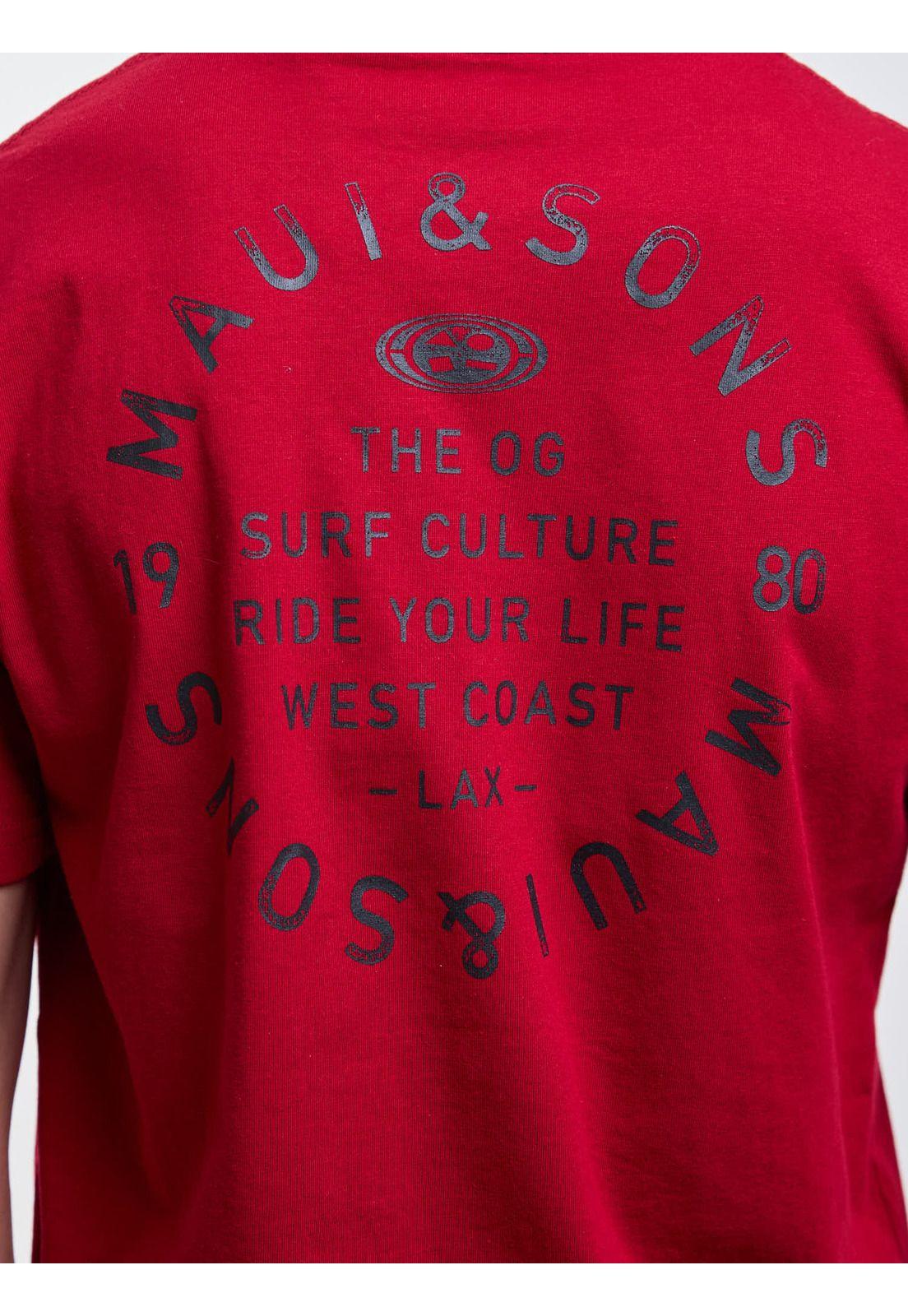 Polera MC Ride You Life Rojo Infantil Maui And Sons-3