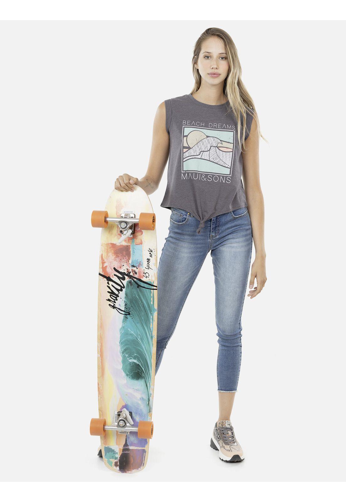 Polera M/C Mujer Maui 5P194-WI21 Gris-3