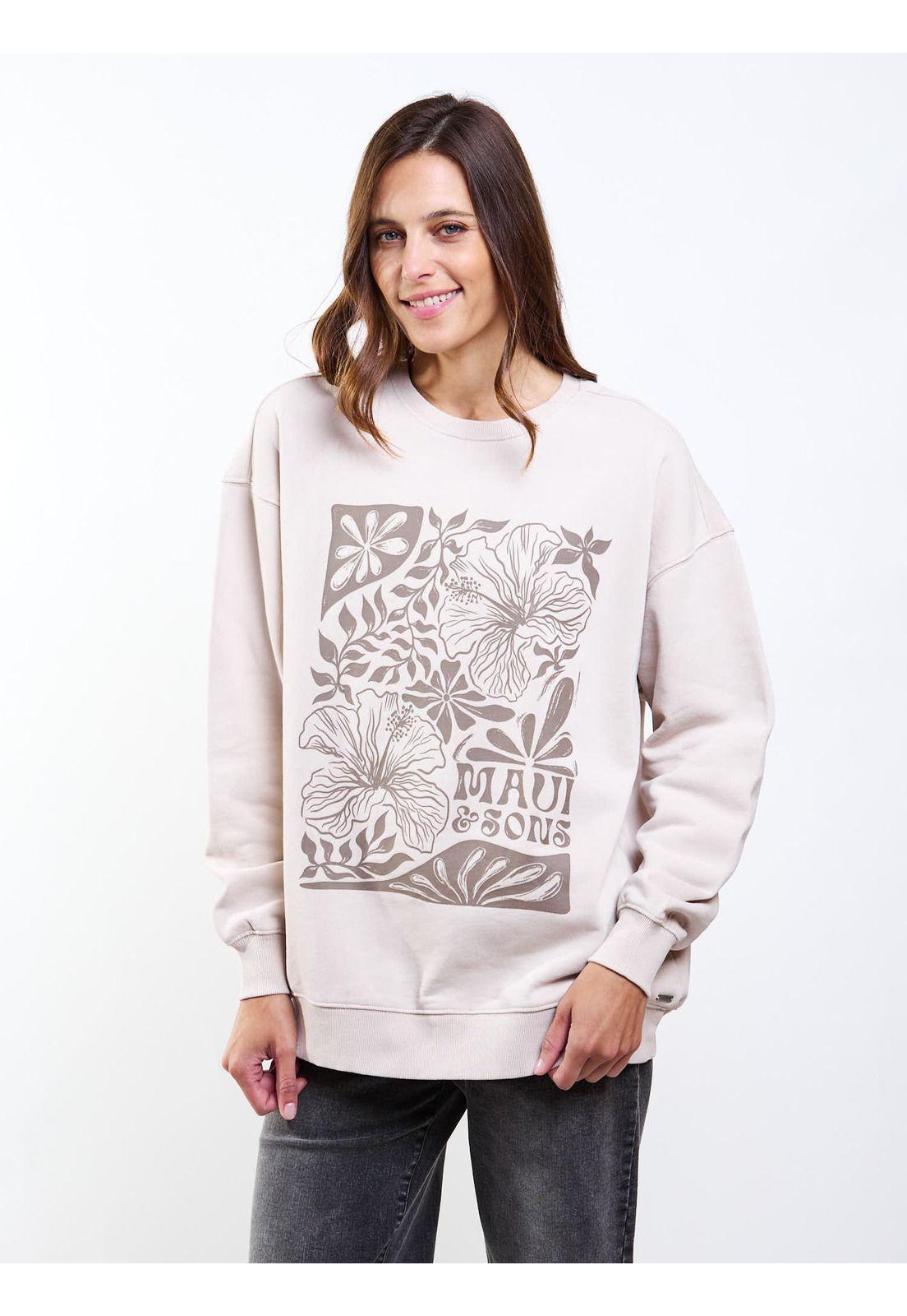 Poleron CR Phuket Beige Mujer Maui And Sons-7