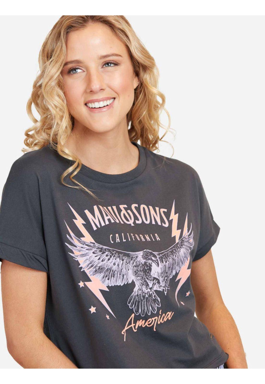 Polera Beautiful Eagle Mujer Gris Maui And Sons-2
