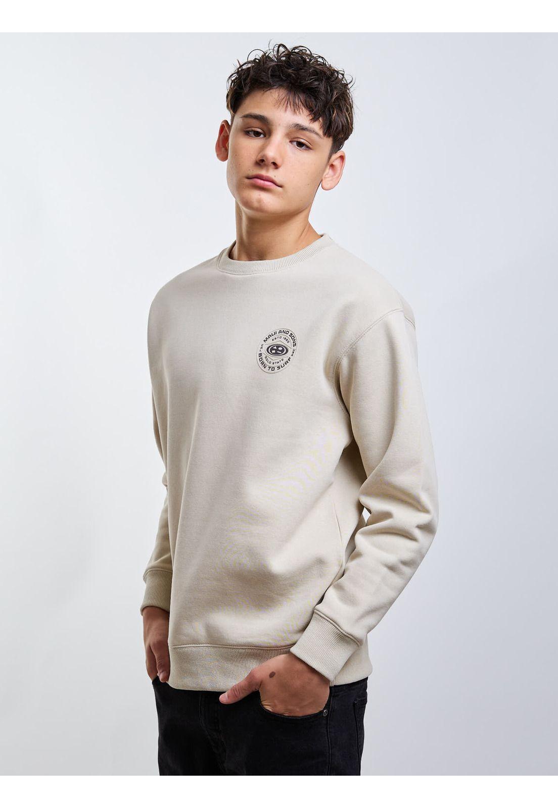Poleron CR Crew Born Beige Infantil Maui And Sons-0