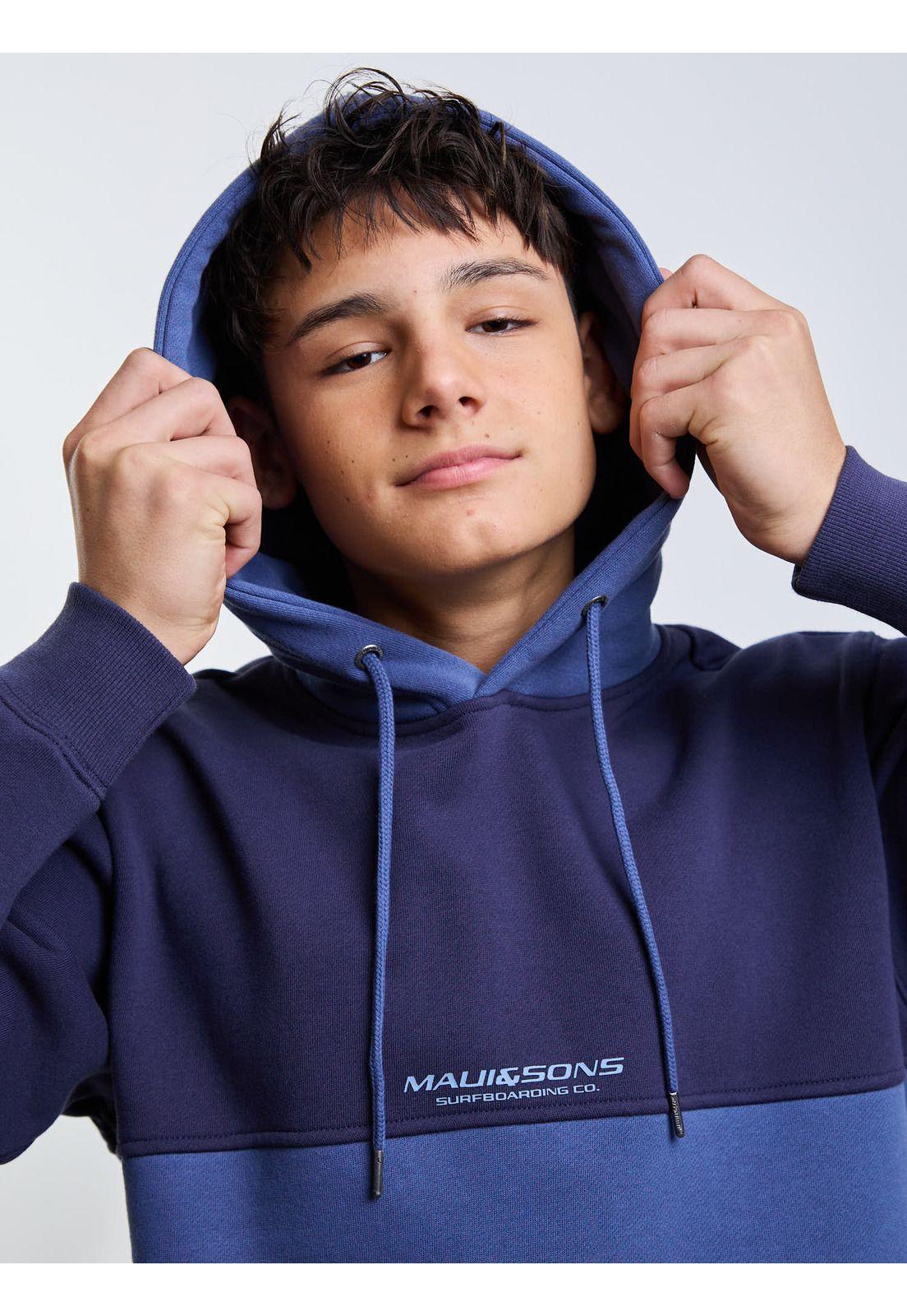 Poleron Canguro Stride Azul Infantil Maui And Sons-4