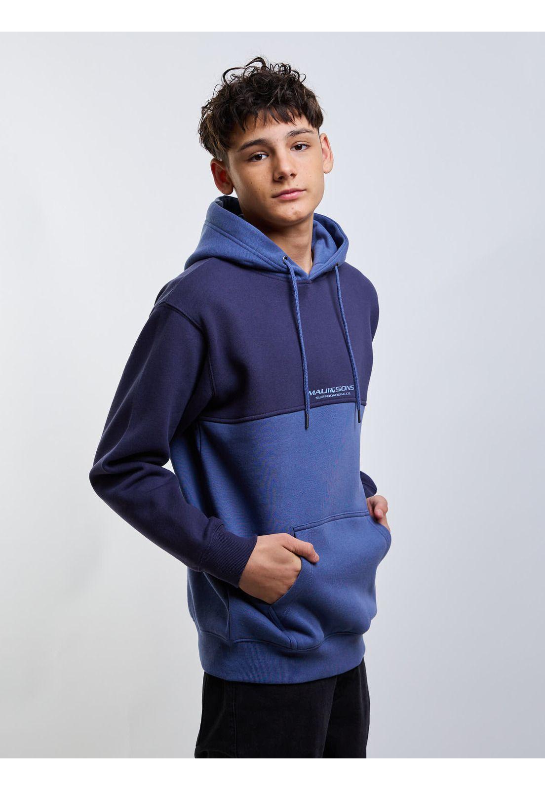 Poleron Canguro Stride Azul Infantil Maui And Sons-5