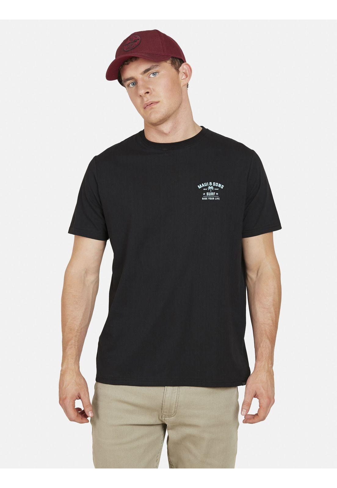 Polera GOLD COAST Hombre Negro Maui and Sons-0