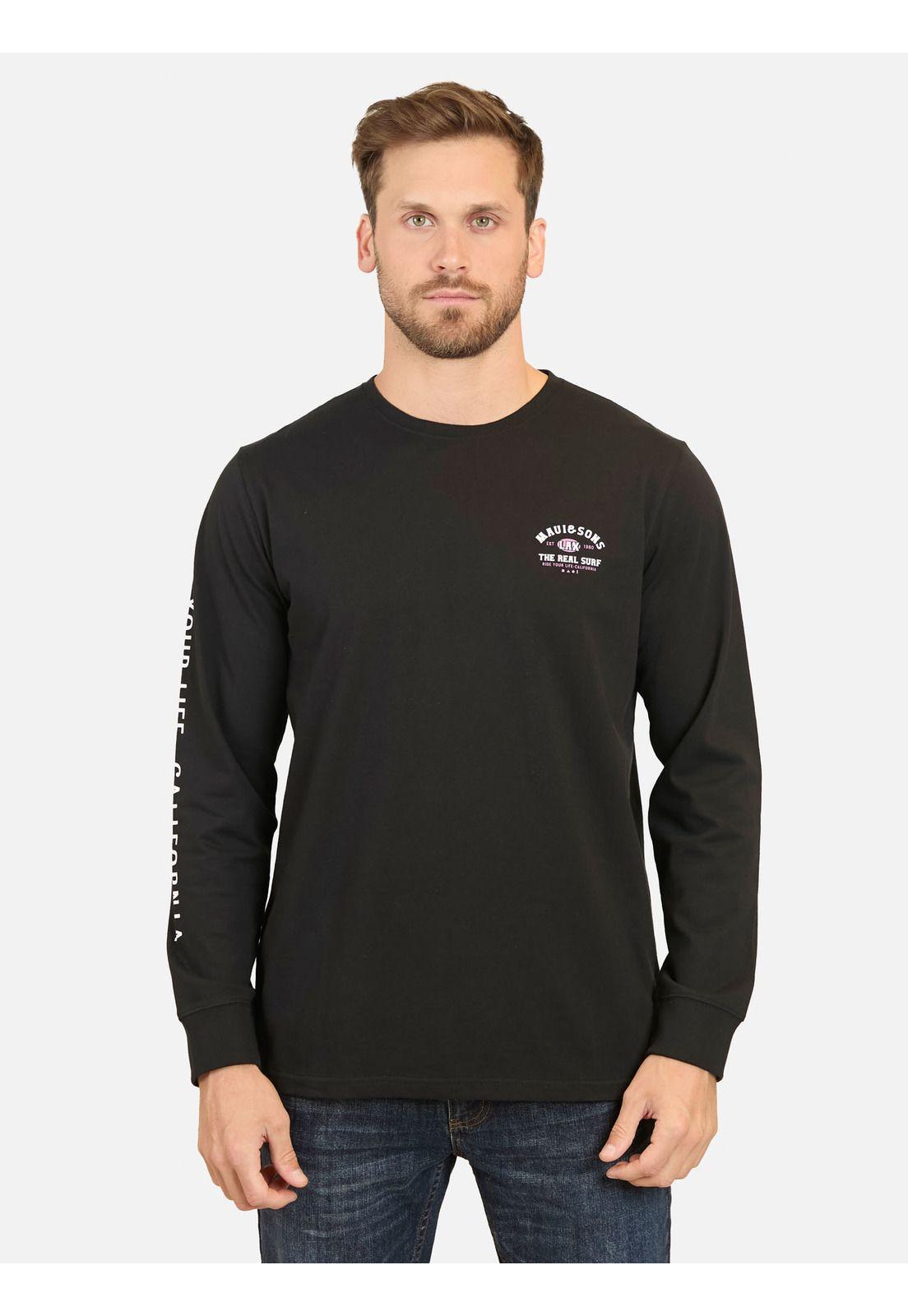Polera Extradic Negro Hombre Maui And Sons-0