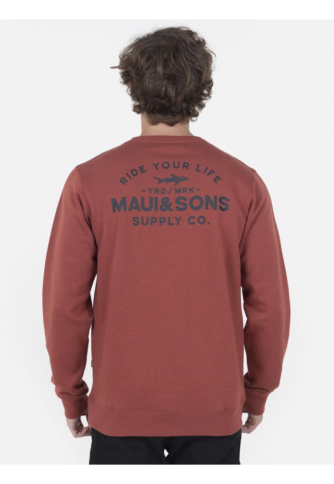 Poleron Hombre SUPLY CO.CREW Rojo Maui and Sons-1