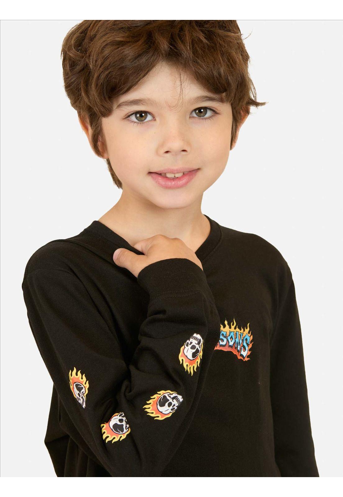 Polera ML Lush Island Negro Infantil Maui And Sons-2