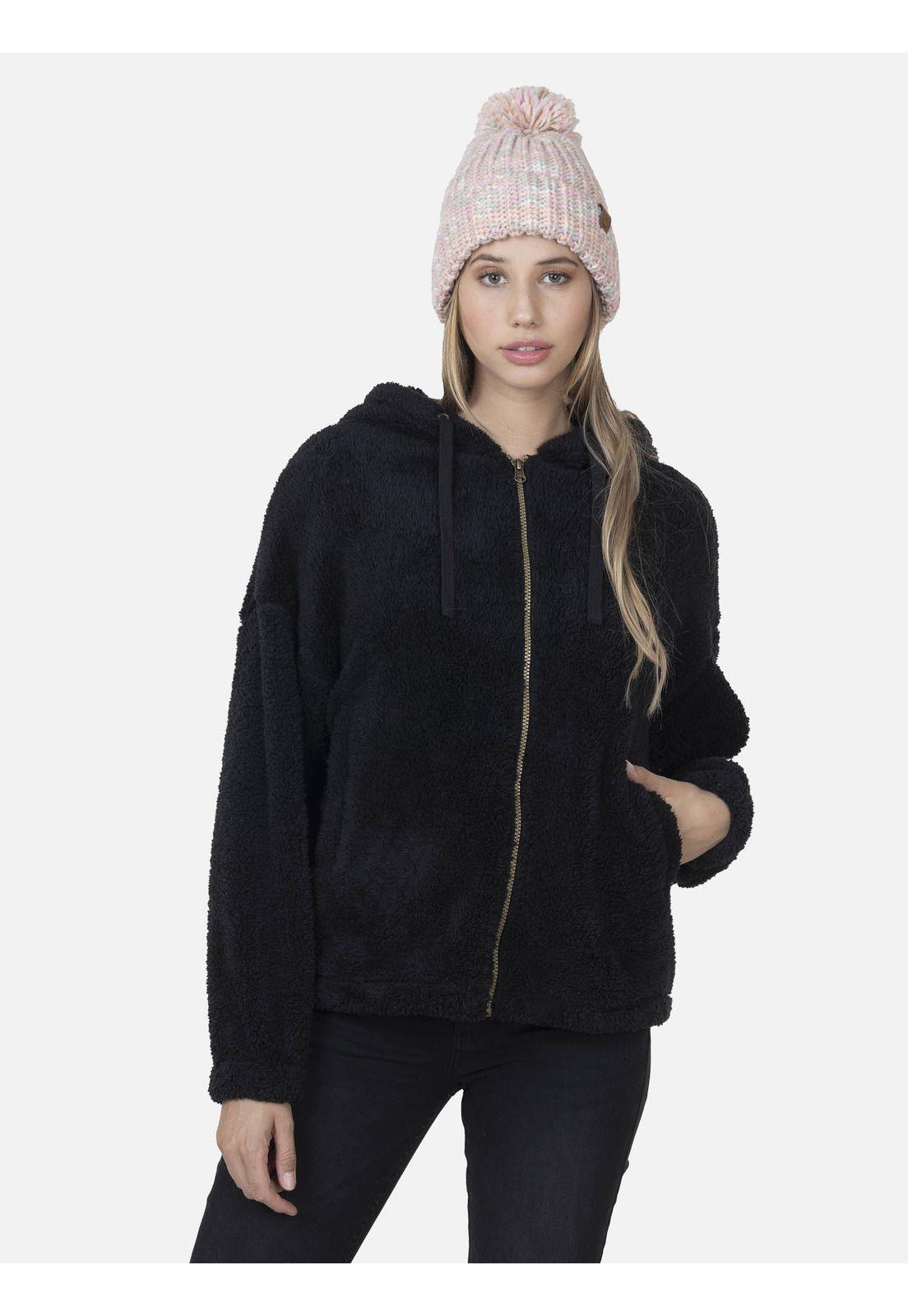 Fullzipper Mujer JET BLACK FULL ZIPPER Negro Maui and Sons-0