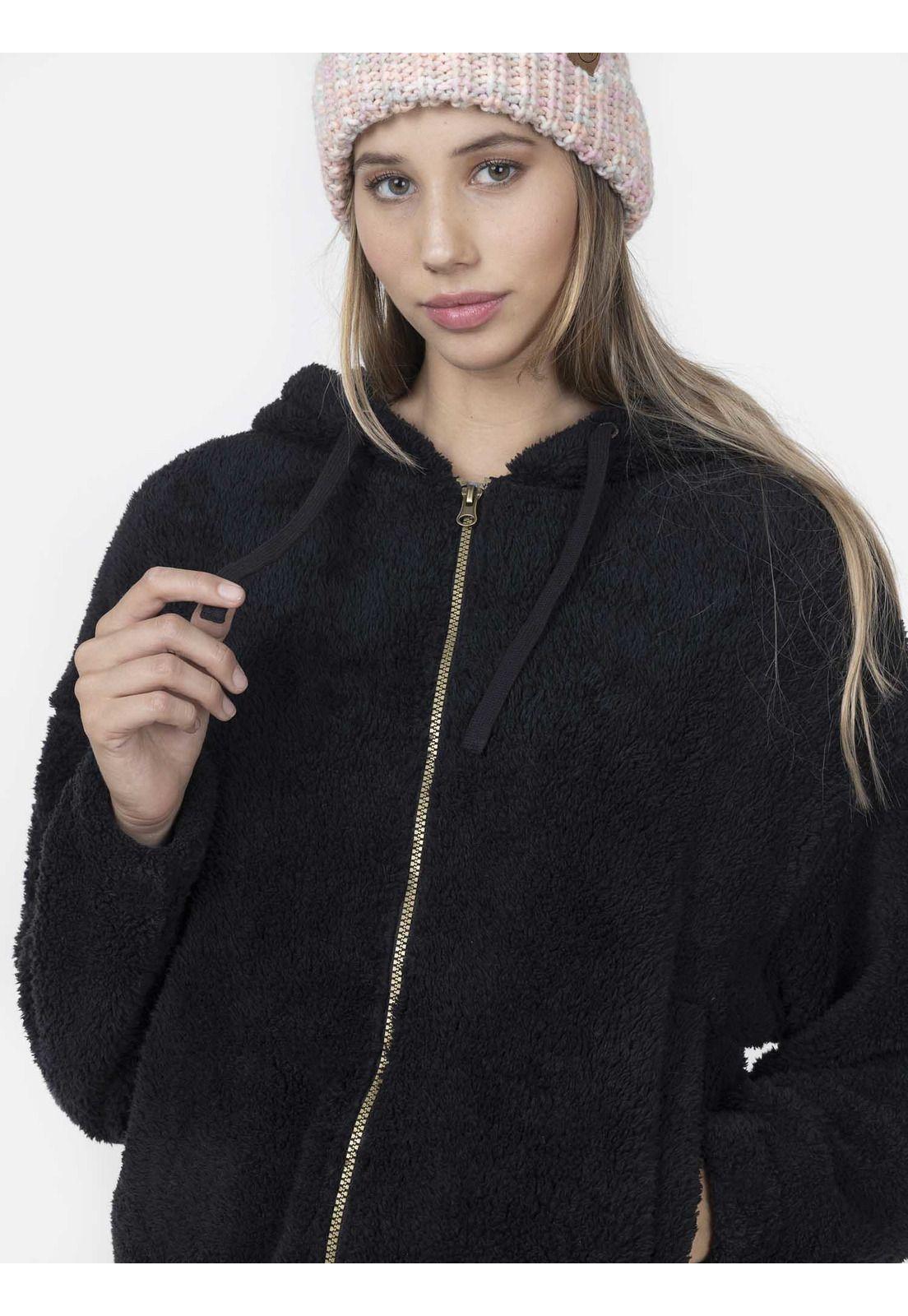 Fullzipper Mujer JET BLACK FULL ZIPPER Negro Maui and Sons-2