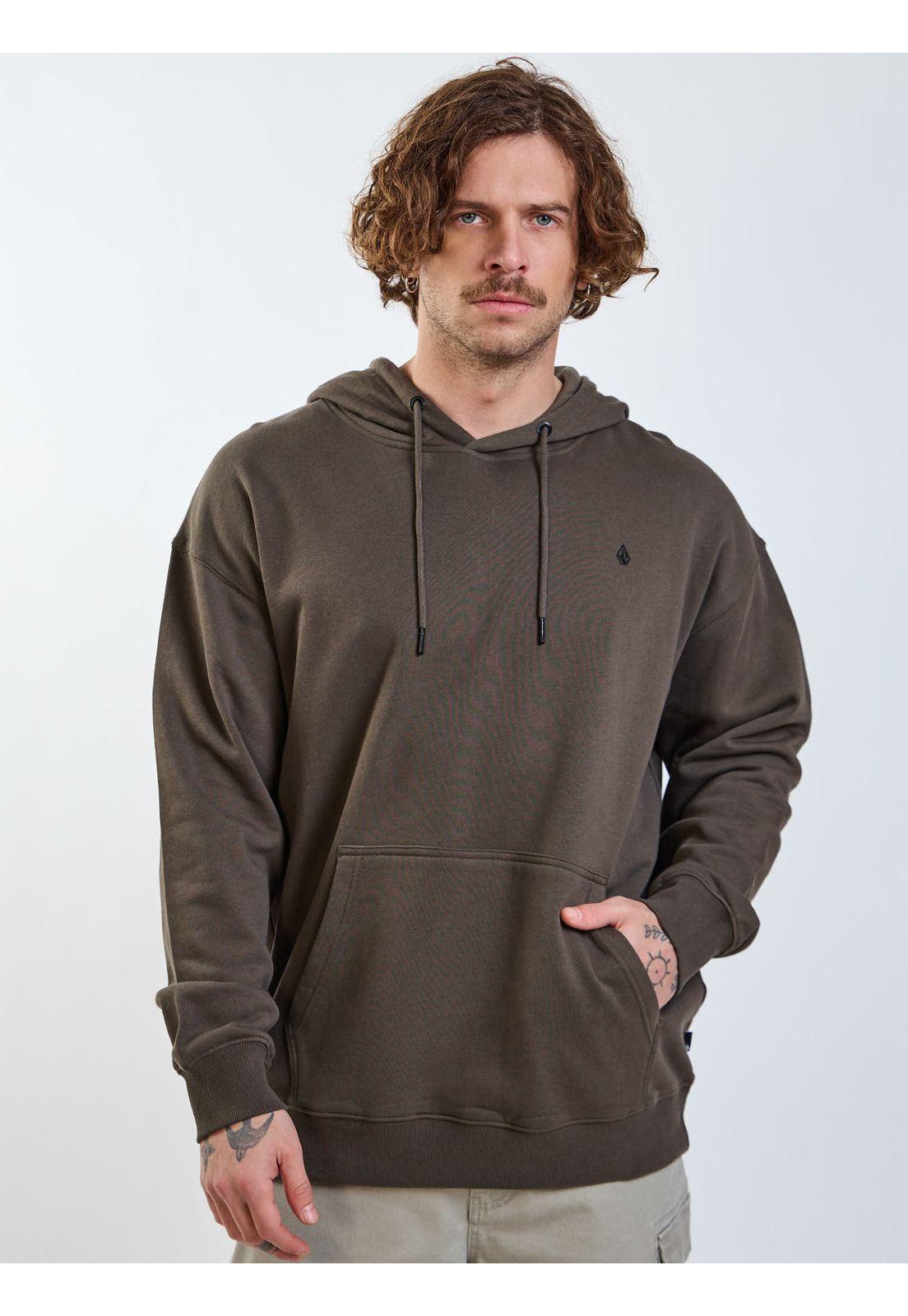 Poleron Canguro Pulse Negro Hombre Volcom-5