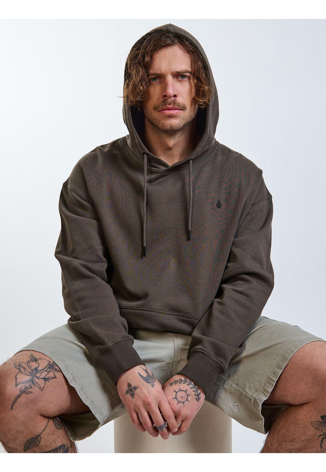 Poleron Canguro Pulse Negro Hombre Volcom-6