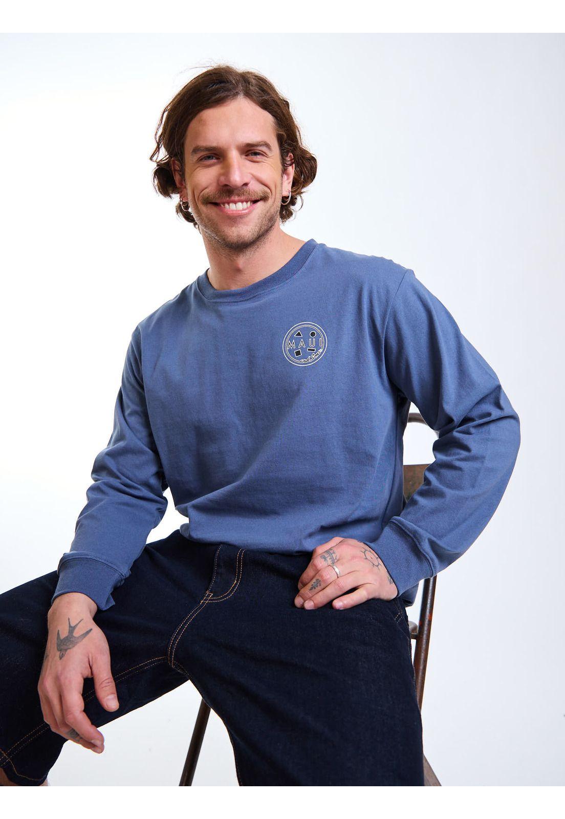 Polera ML Sandy Celeste Hombre Maui and Sons-7