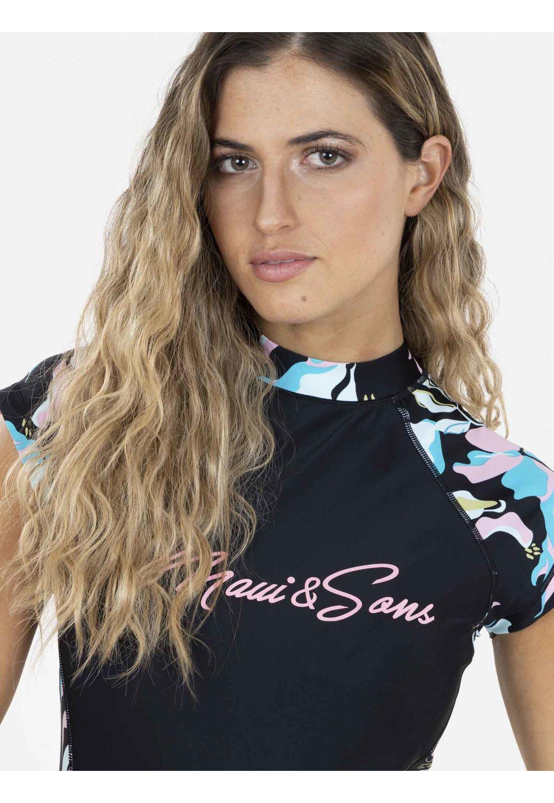 Polera UVP HAWAIIAN FLOWER M/C Mujer Multicolor Maui and Sons-2