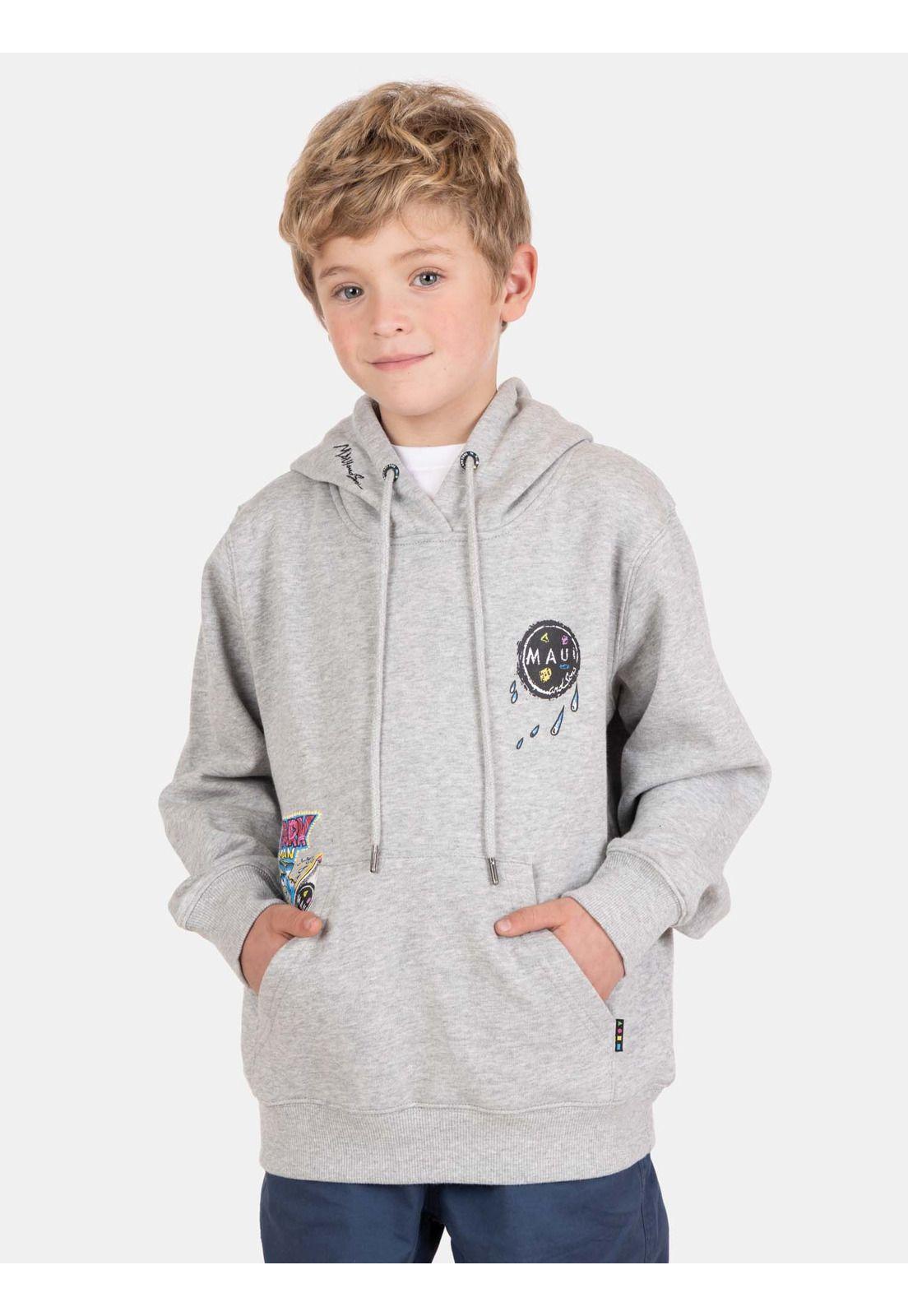 Poleron Canguro Zuma Gris Infantil Maui And Sons-0