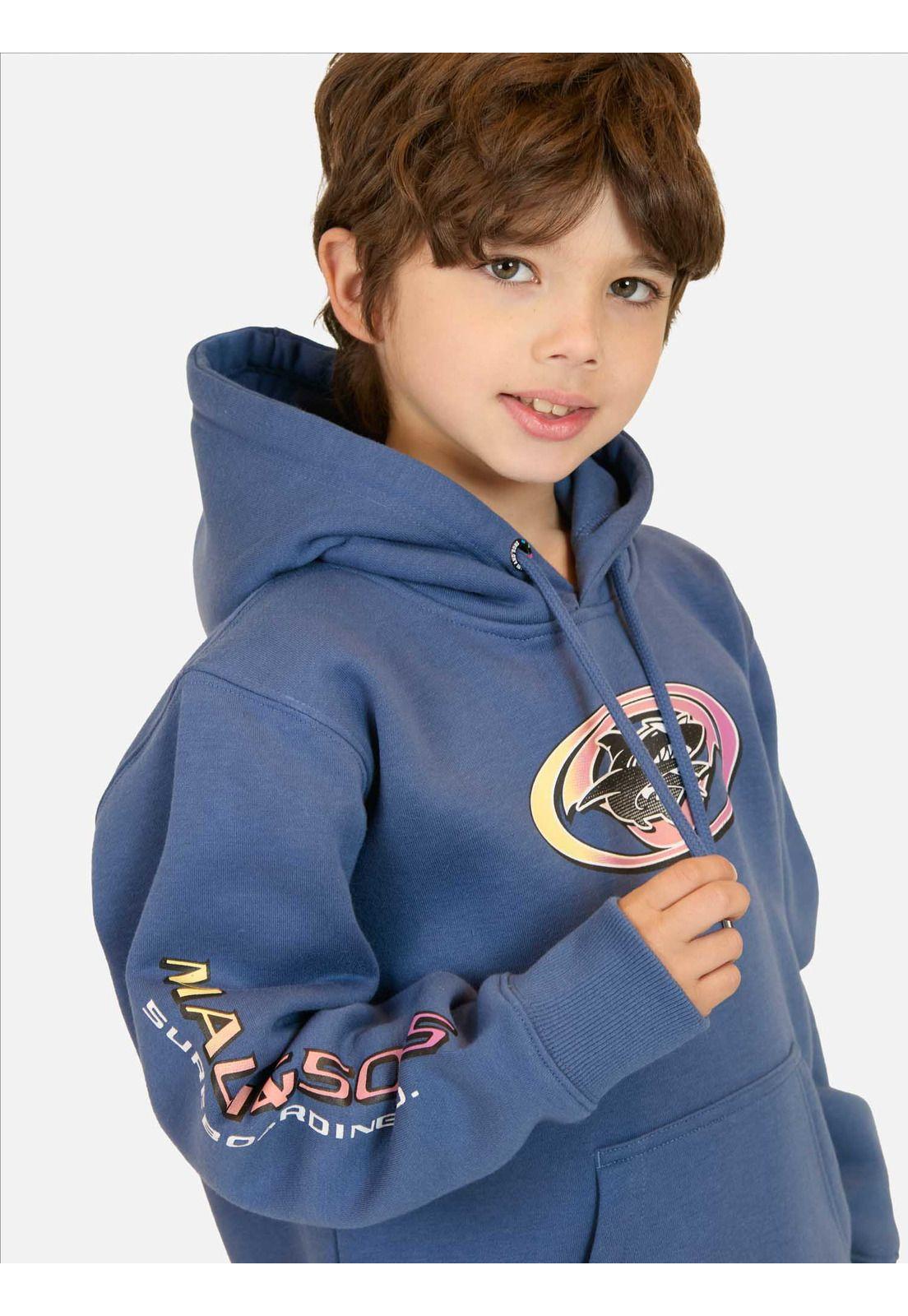 Poleron Canguro Horizon Azul Infantil Maui And Sons-2