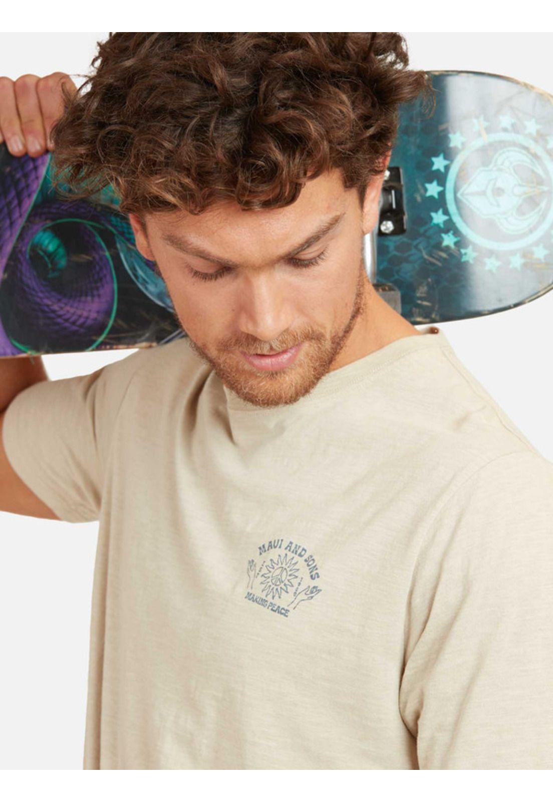 Polera Planet With Peace Hombre Khaki Maui And Sons-2