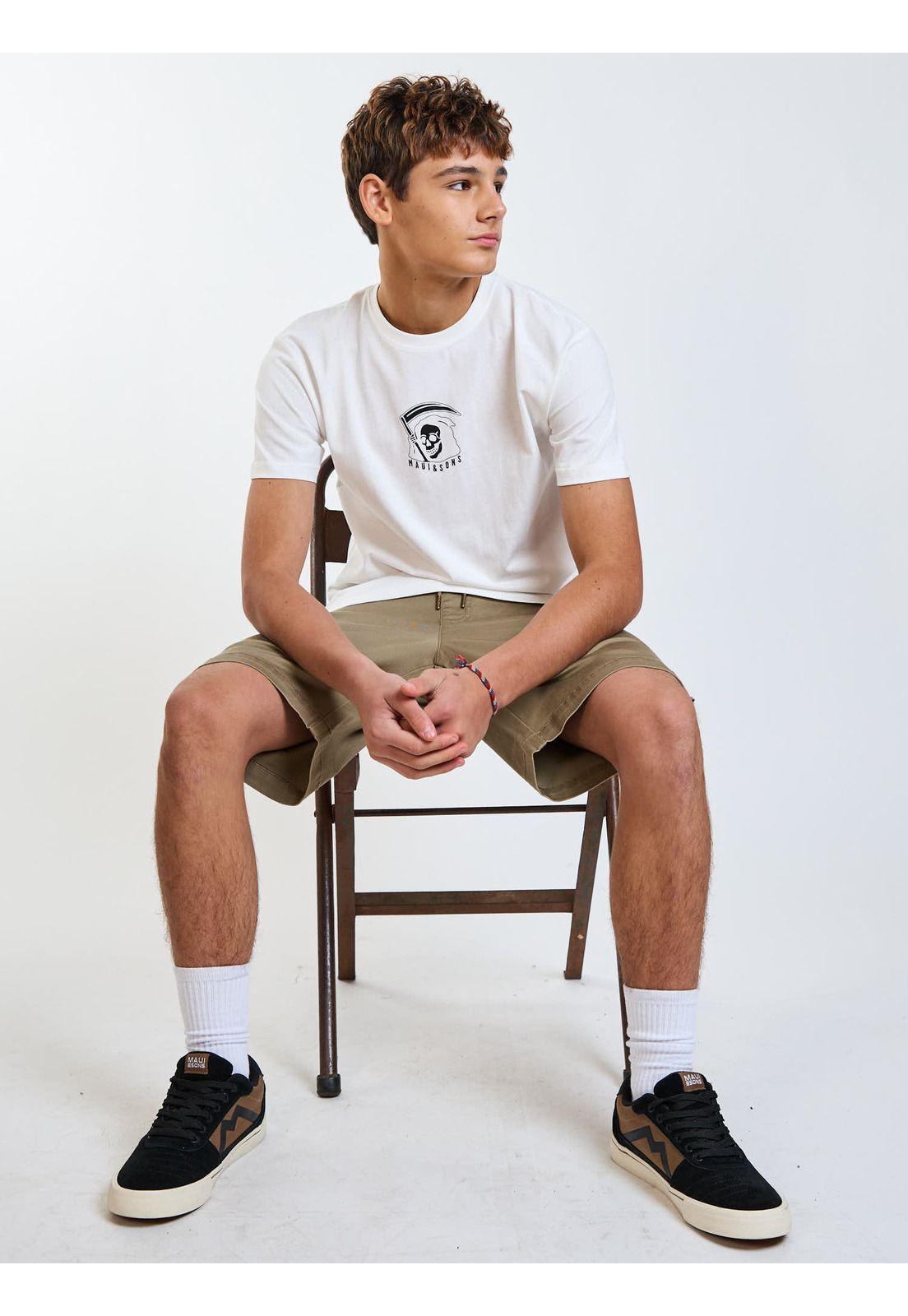 Polera MC Barrel Blanco Infantil Maui and Sons-6
