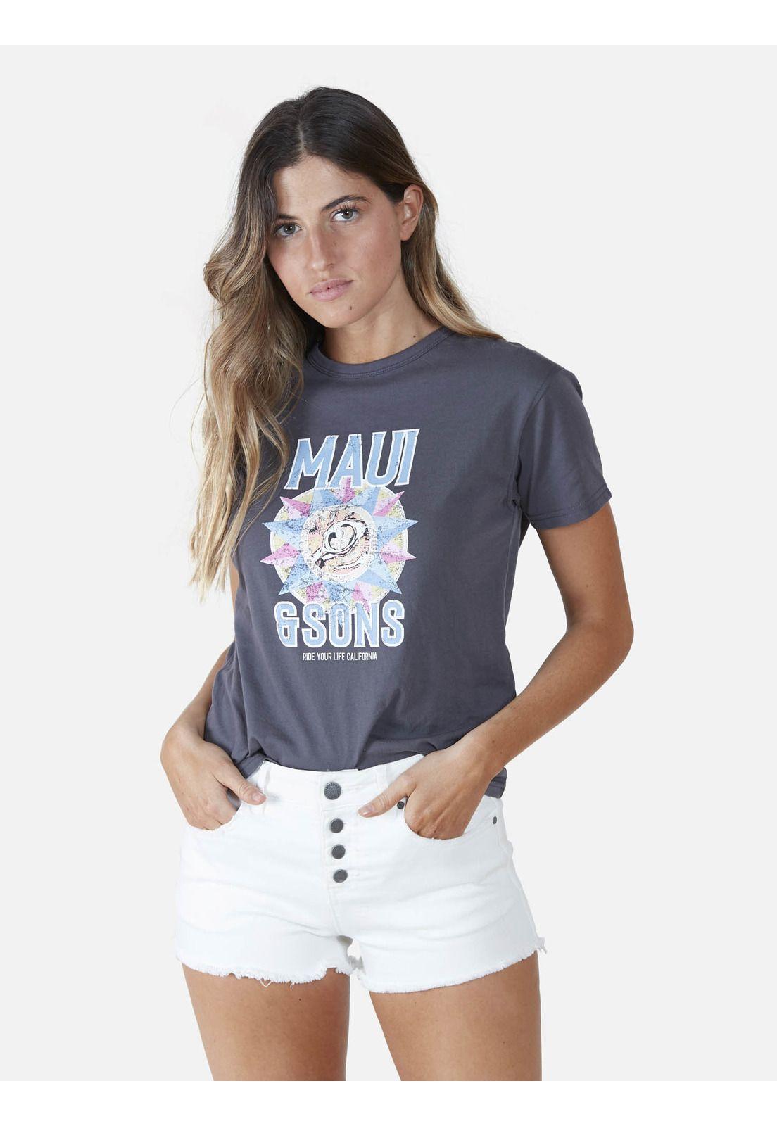 Polera  Mujer Gris Oscuro 5P523-WV22 Maui And Sons-0