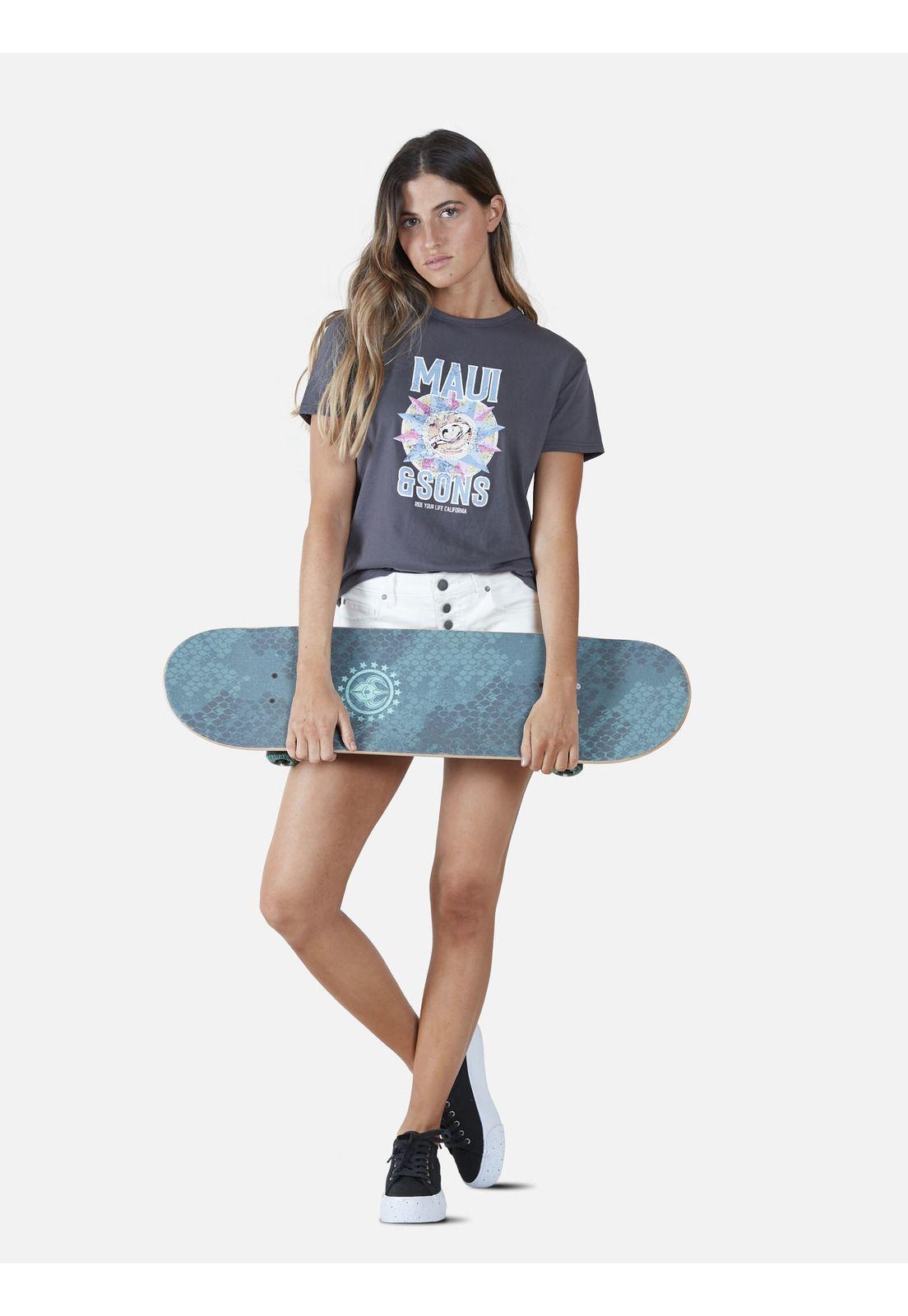 Polera  Mujer Gris Oscuro 5P523-WV22 Maui And Sons-3