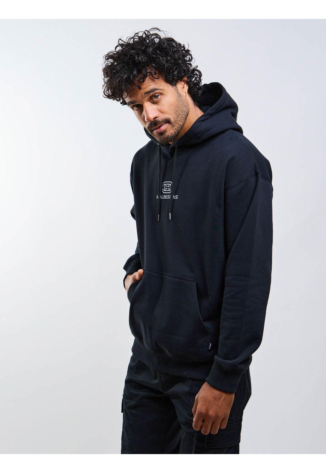 Poleron Canguro Oceyx Negro Hombre Maui And Sons-7