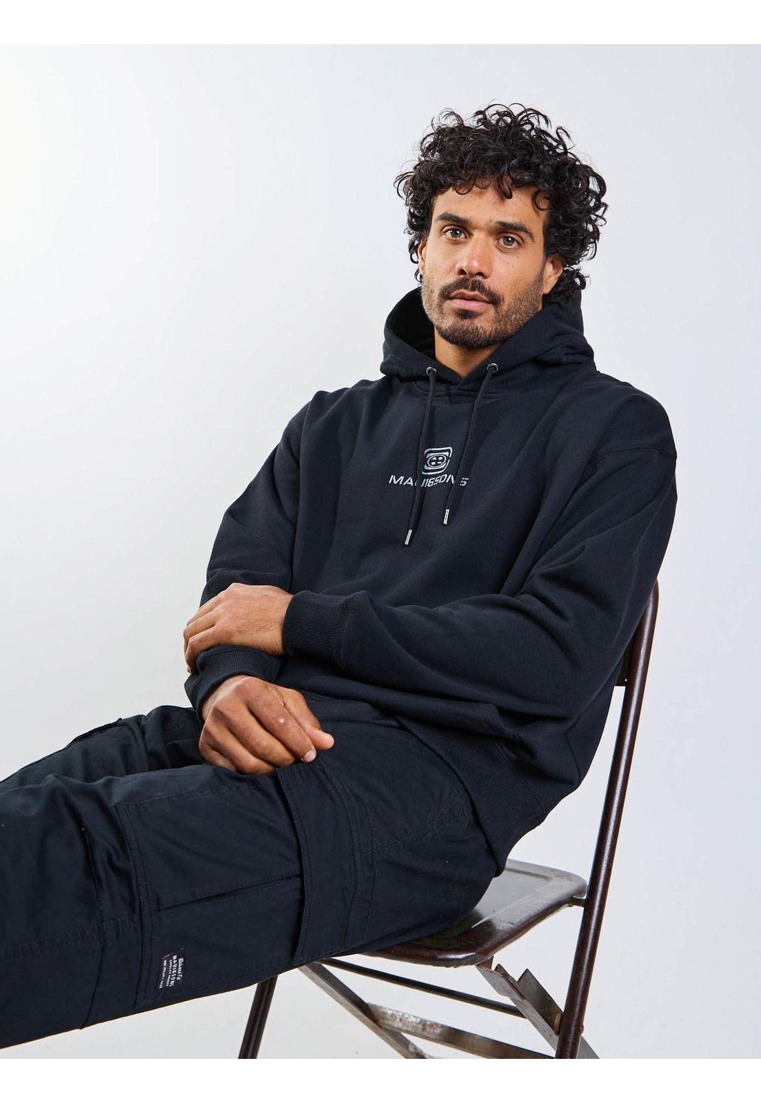 Poleron Canguro Oceyx Negro Hombre Maui And Sons-8