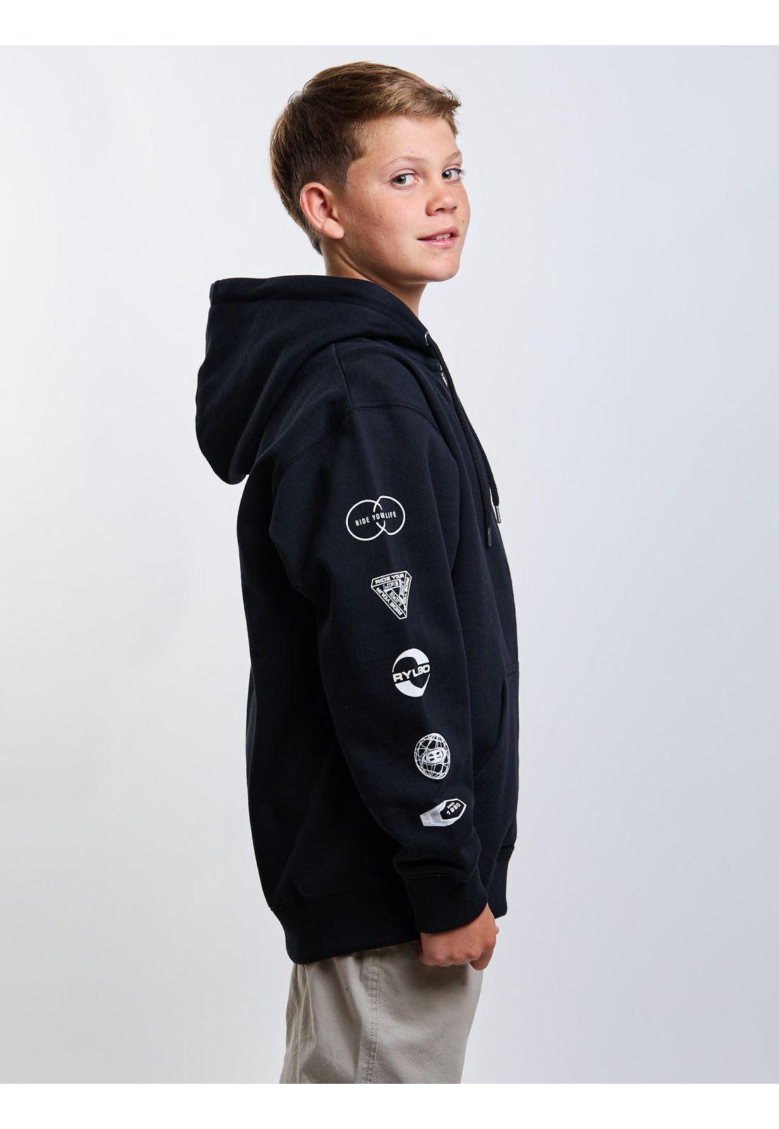 Poleron FZ Oasis Negro Infantil Maui And Sons-2