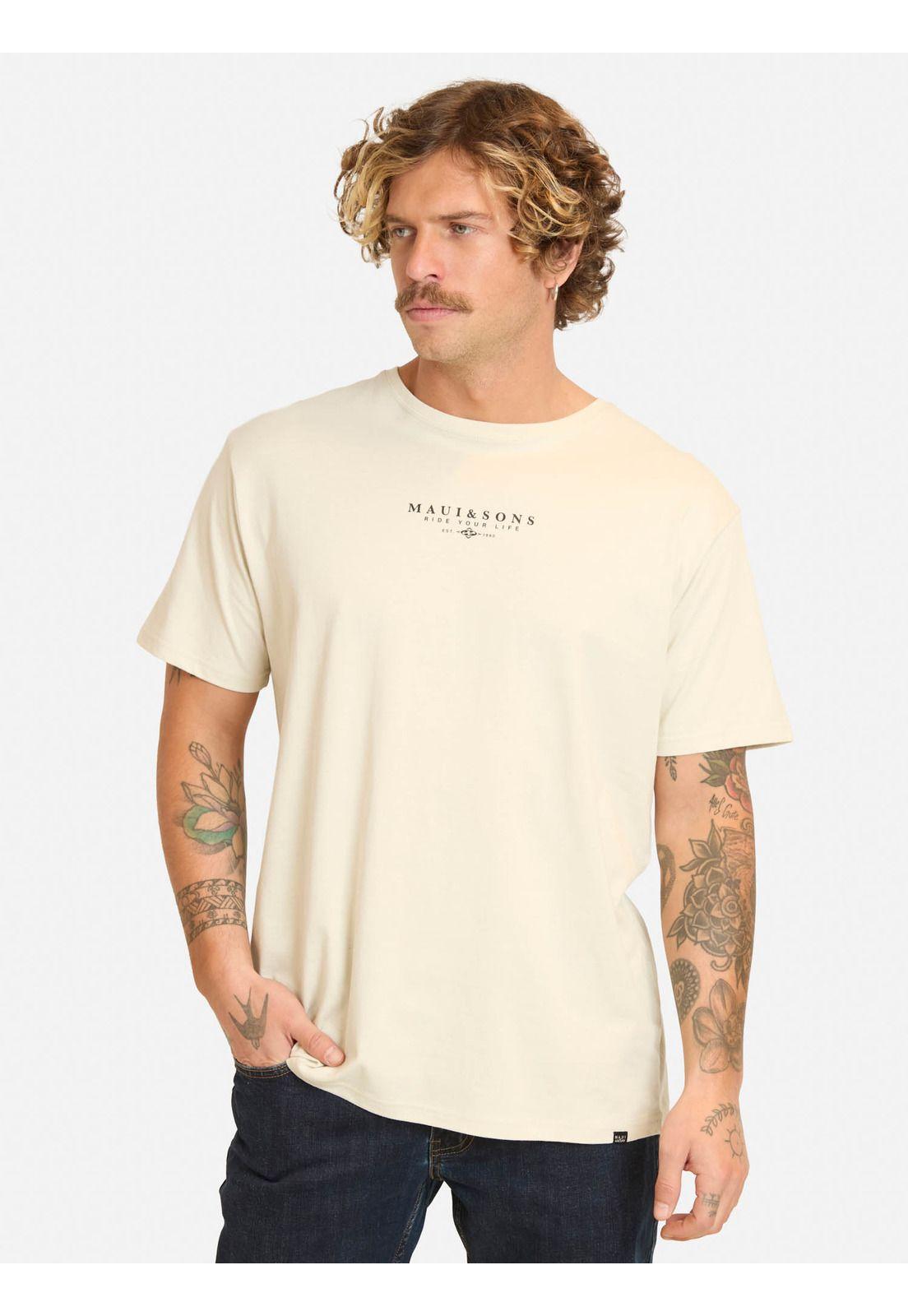 Polera MC Bomajo Beige Hombre Maui And Sons-0