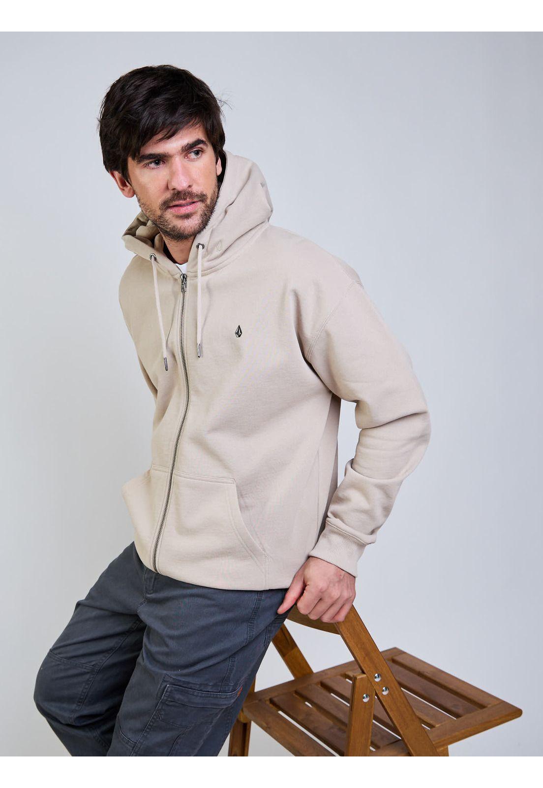 Poleron FZ Single Stone Zip Beige Hombre Volcom-6