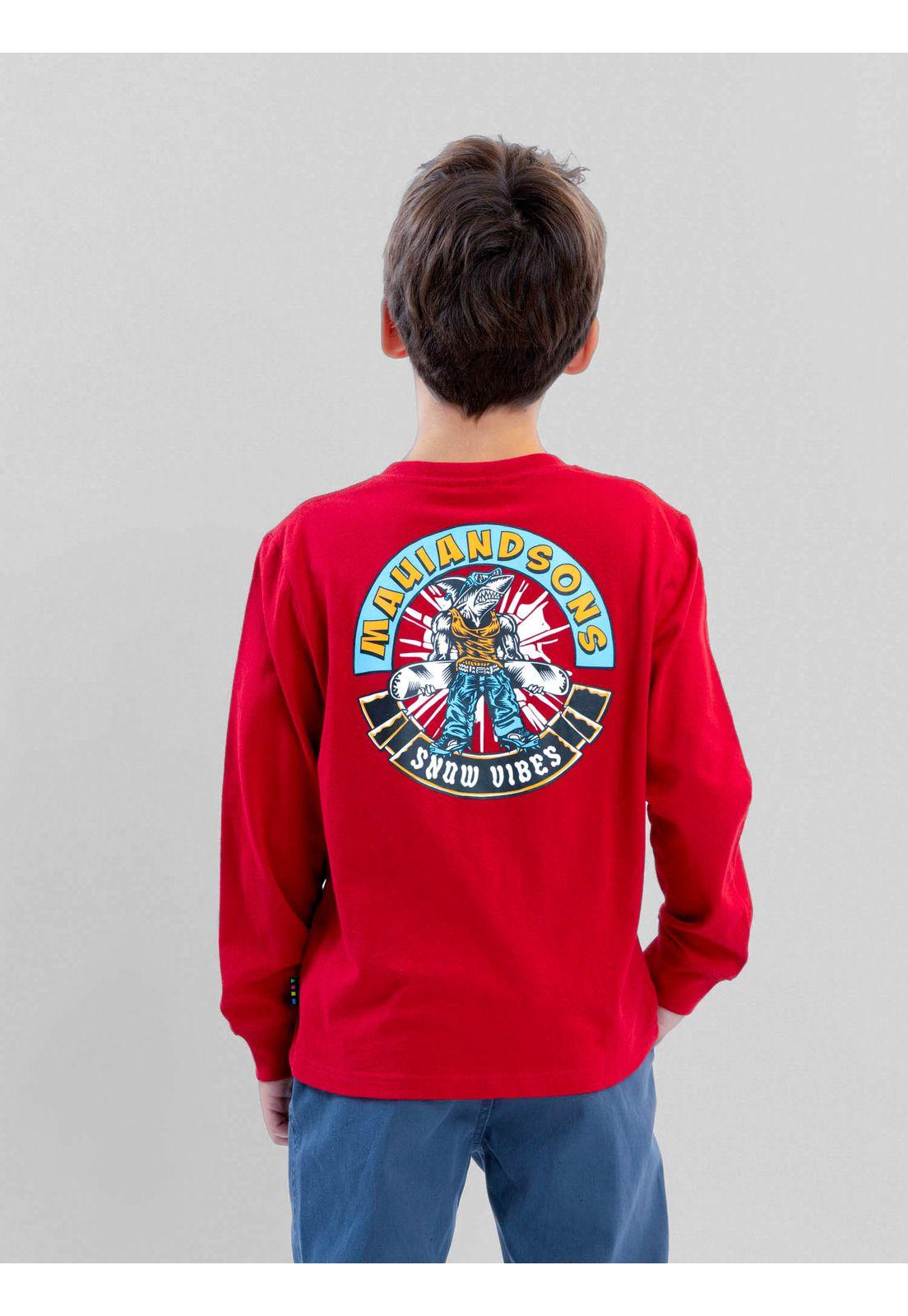 Polera ML Snow Vibes Rojo Infantil Maui And Sons-2