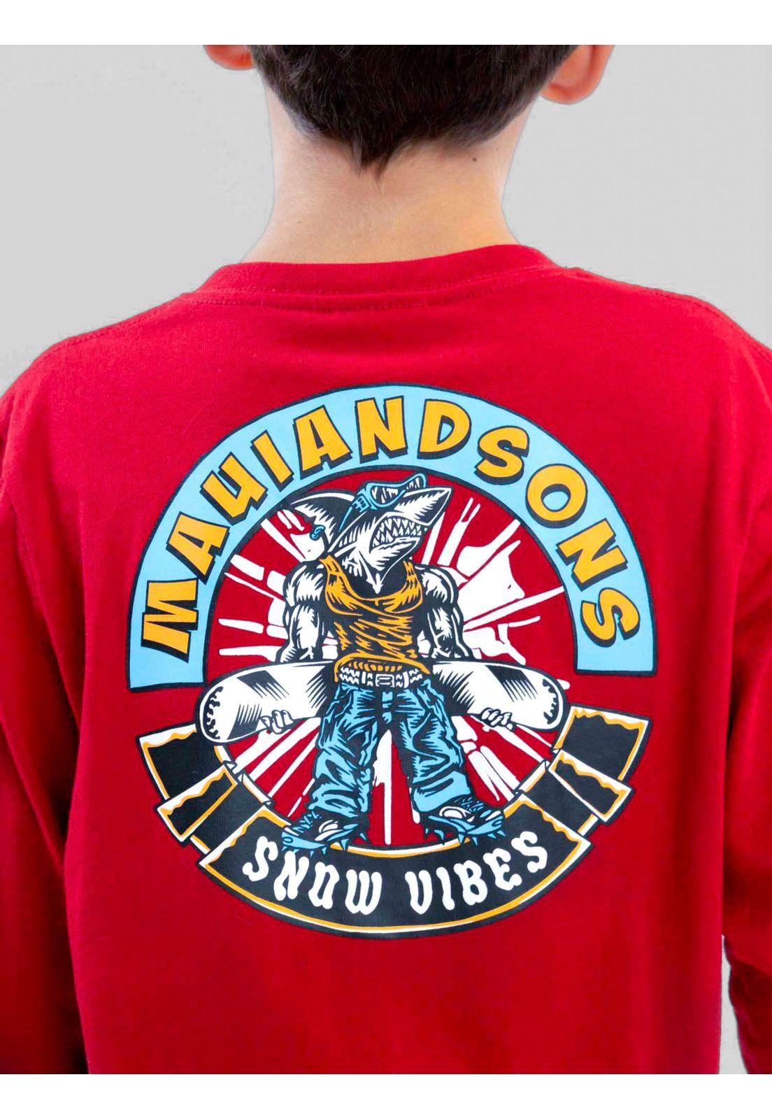 Polera ML Snow Vibes Rojo Infantil Maui And Sons-3