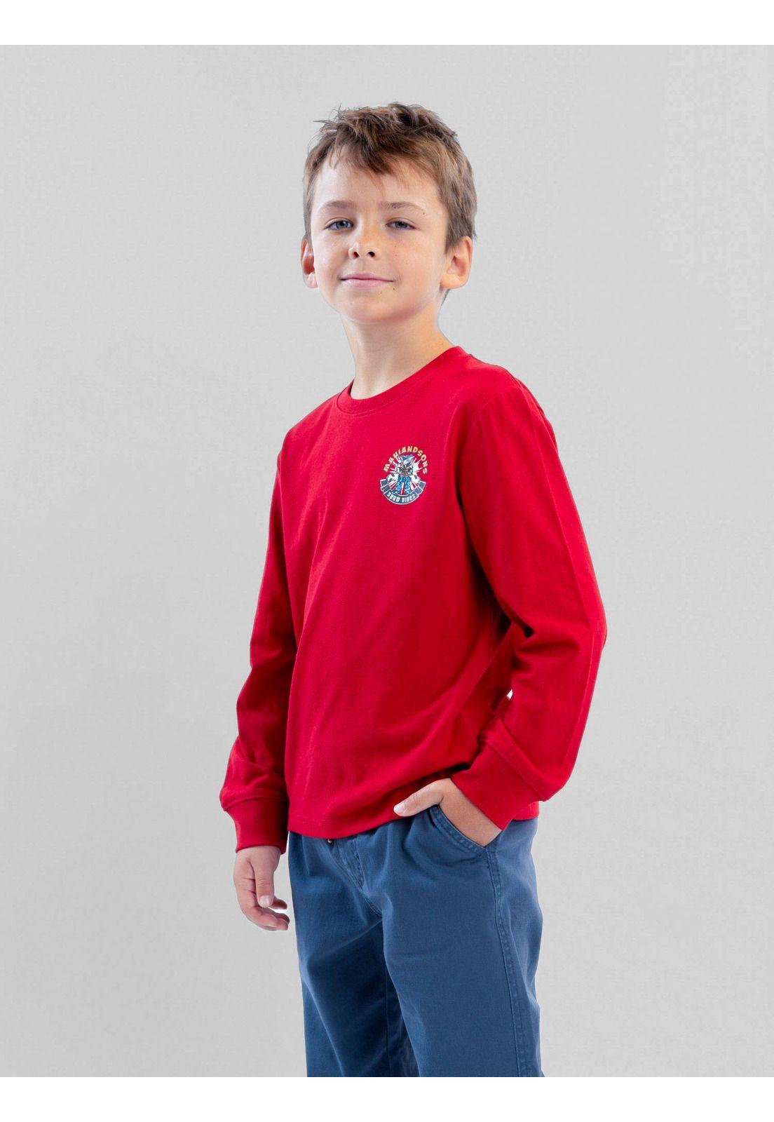 Polera ML Snow Vibes Rojo Infantil Maui And Sons-5