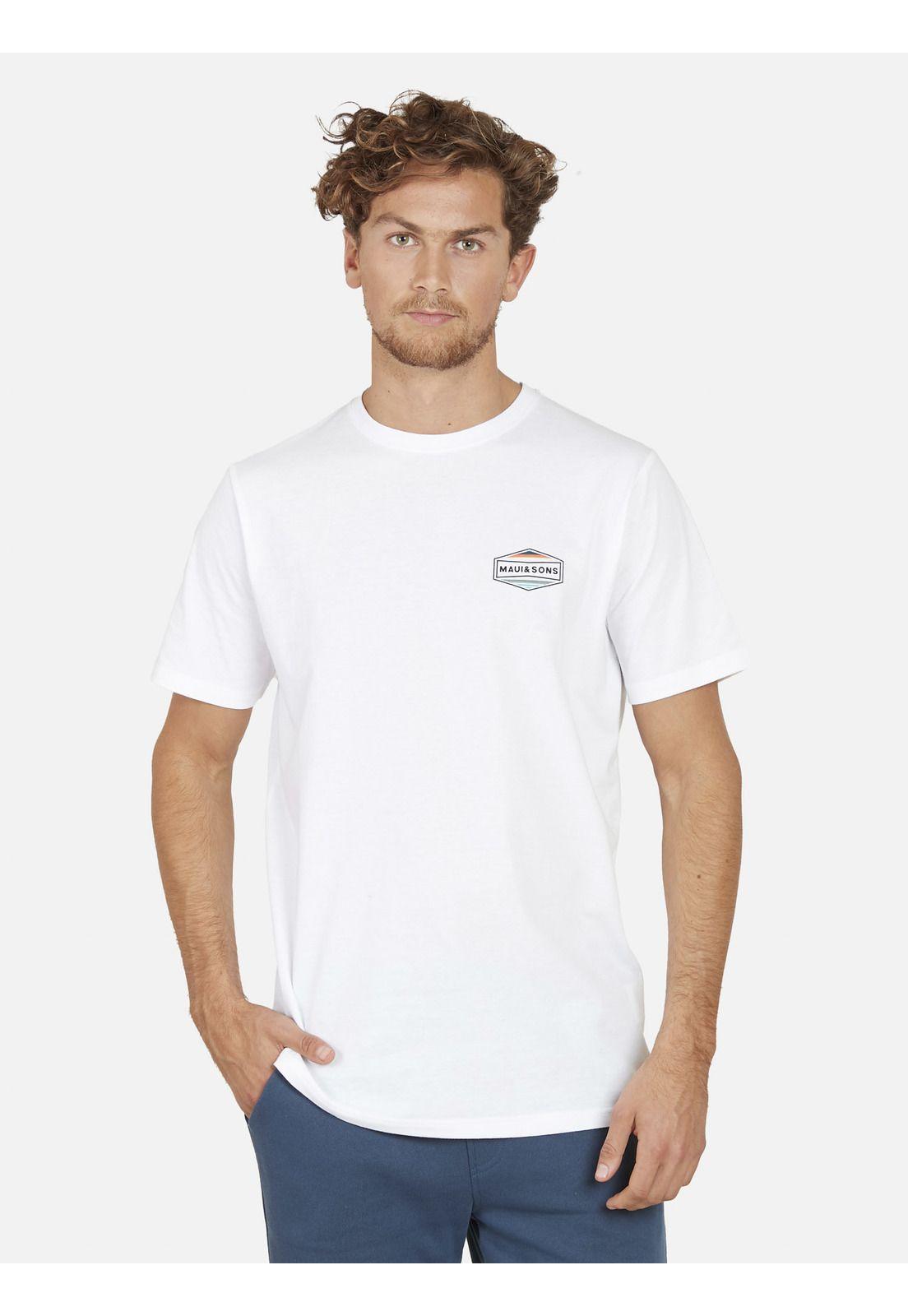 Polera FLAG MAUI Hombre Blanco Maui and Sons-0