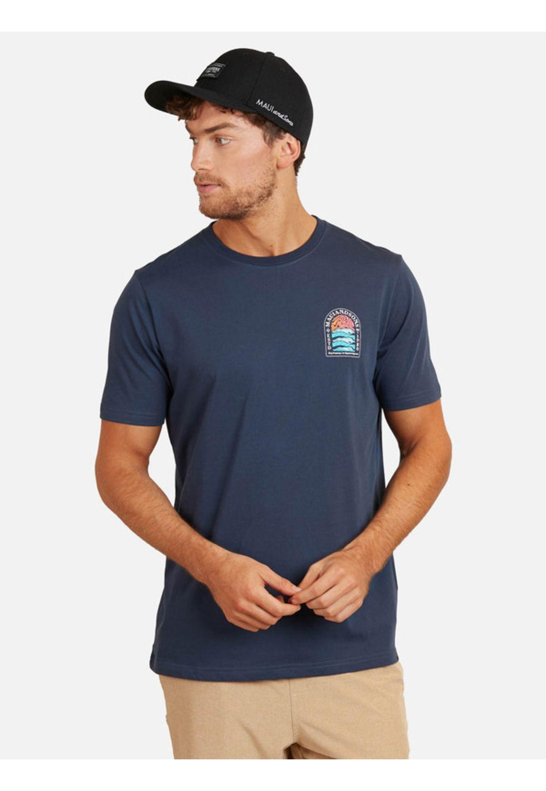 Polera Hard Mare Ss Tee Hombre Azul Maui And Sons-0