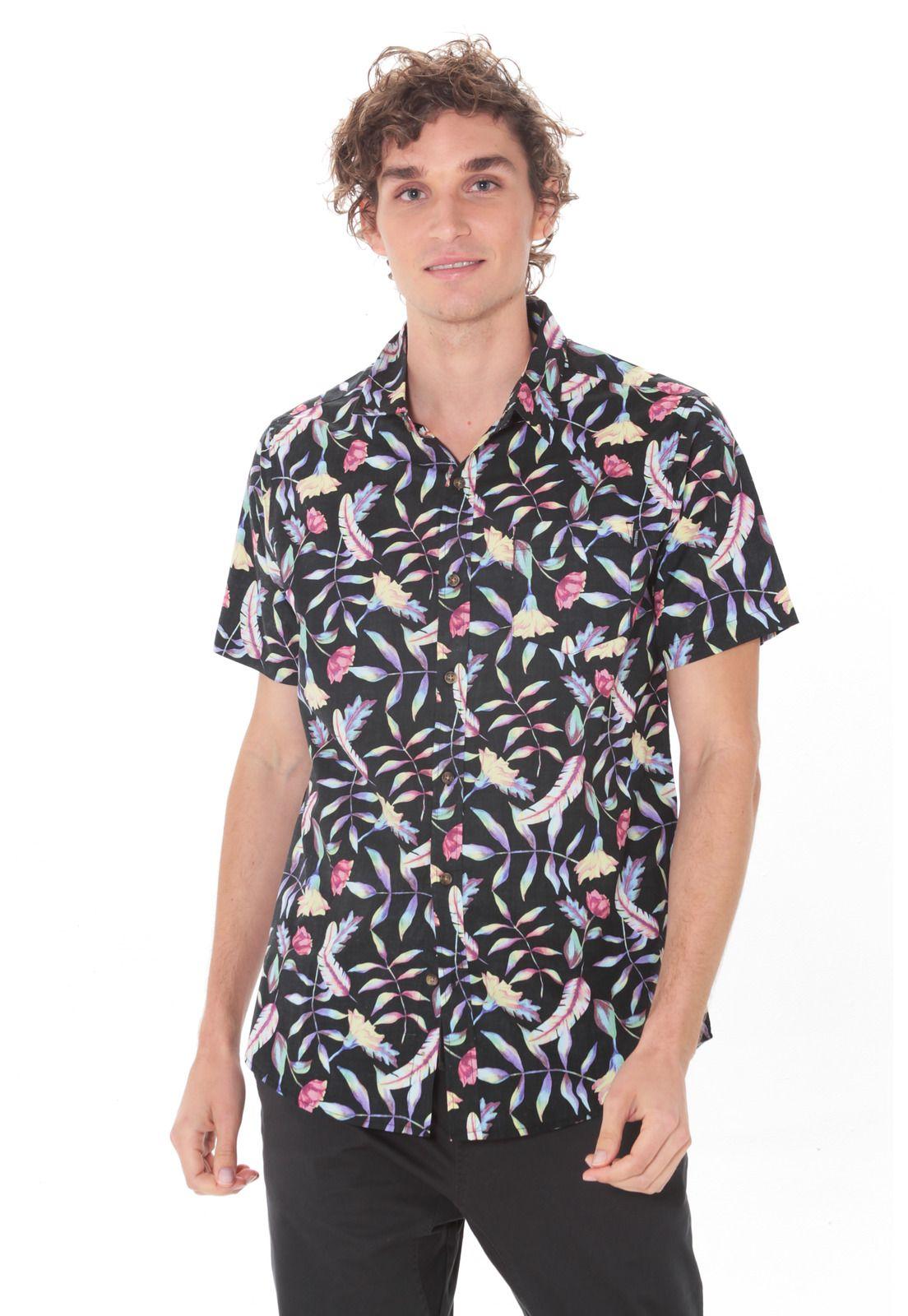 Camisa M/C Hombre 5C1118-MV21 Negro-0
