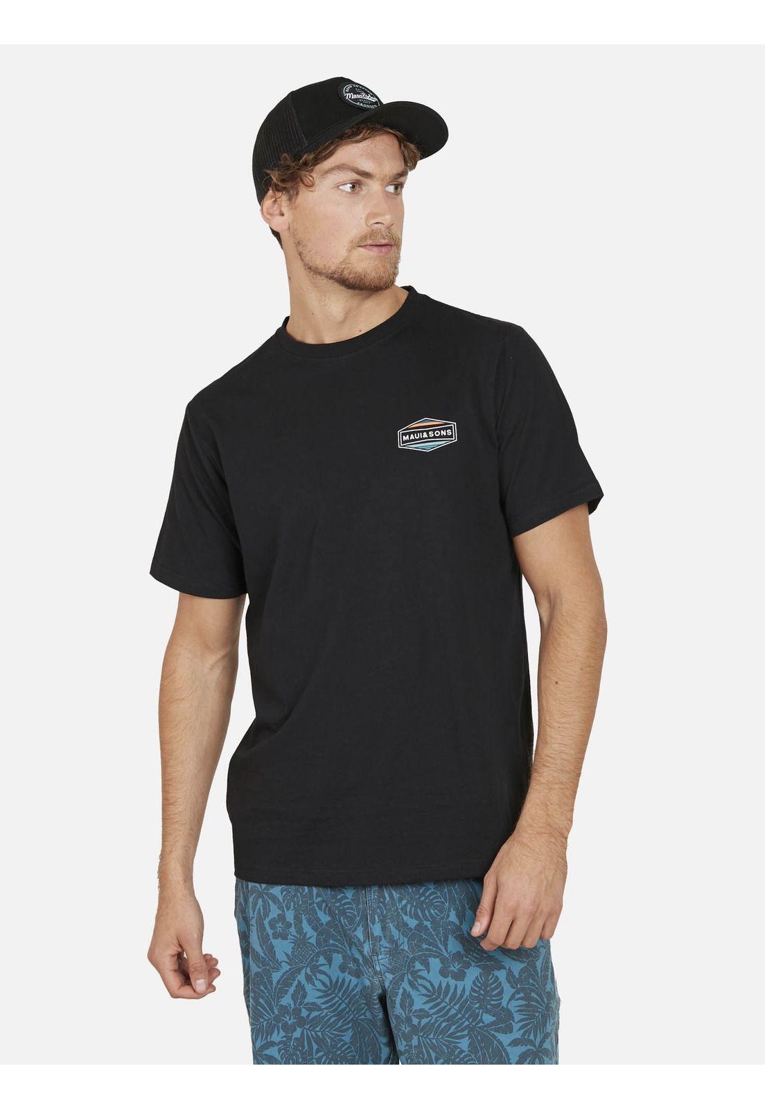Polera FLAG MAUI Hombre Negro Maui and Sons-0